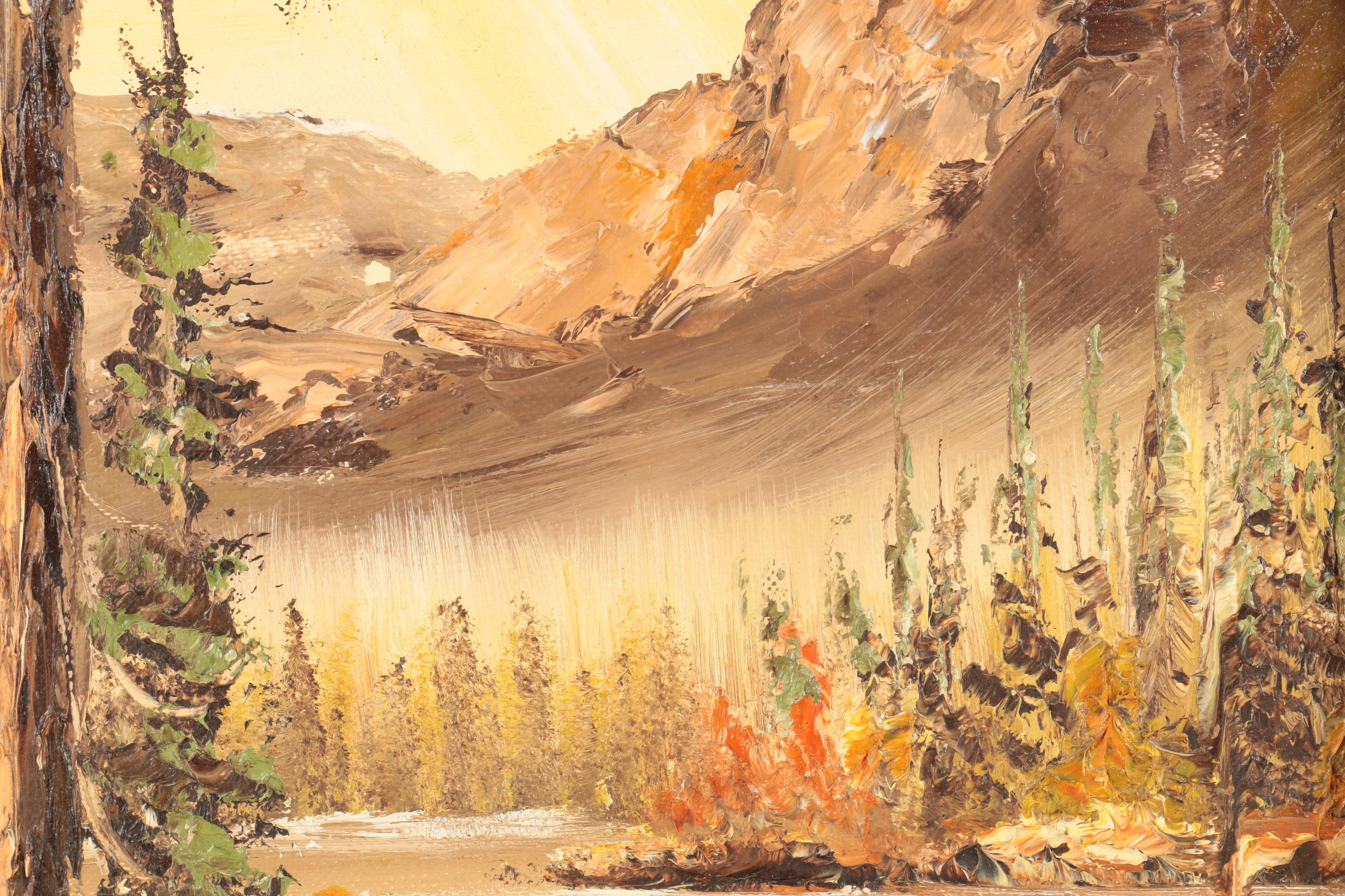 Zubiss Oil Painting of Mountain Landscape