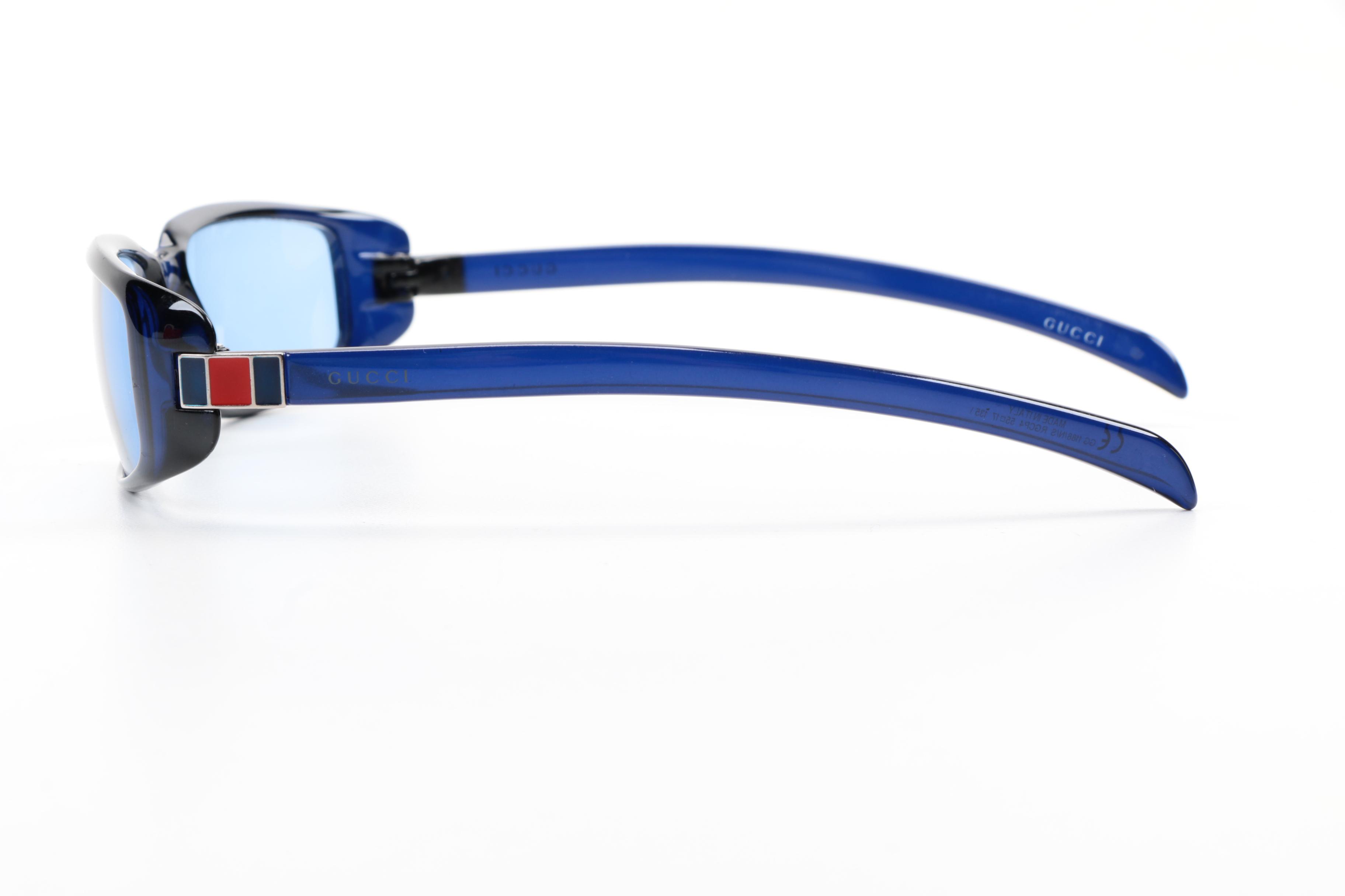 Gucci Blue Wrap Around Sunglasses