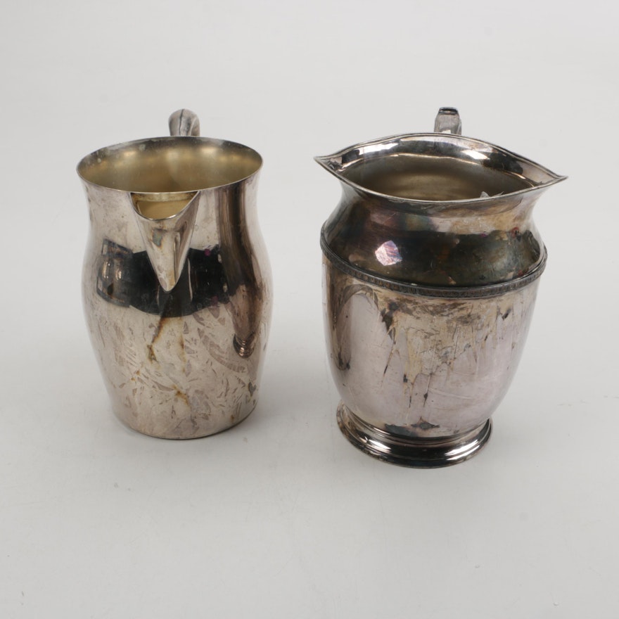 Forbes Silver Co. and Sheridan Silver Plate Water Pitchers