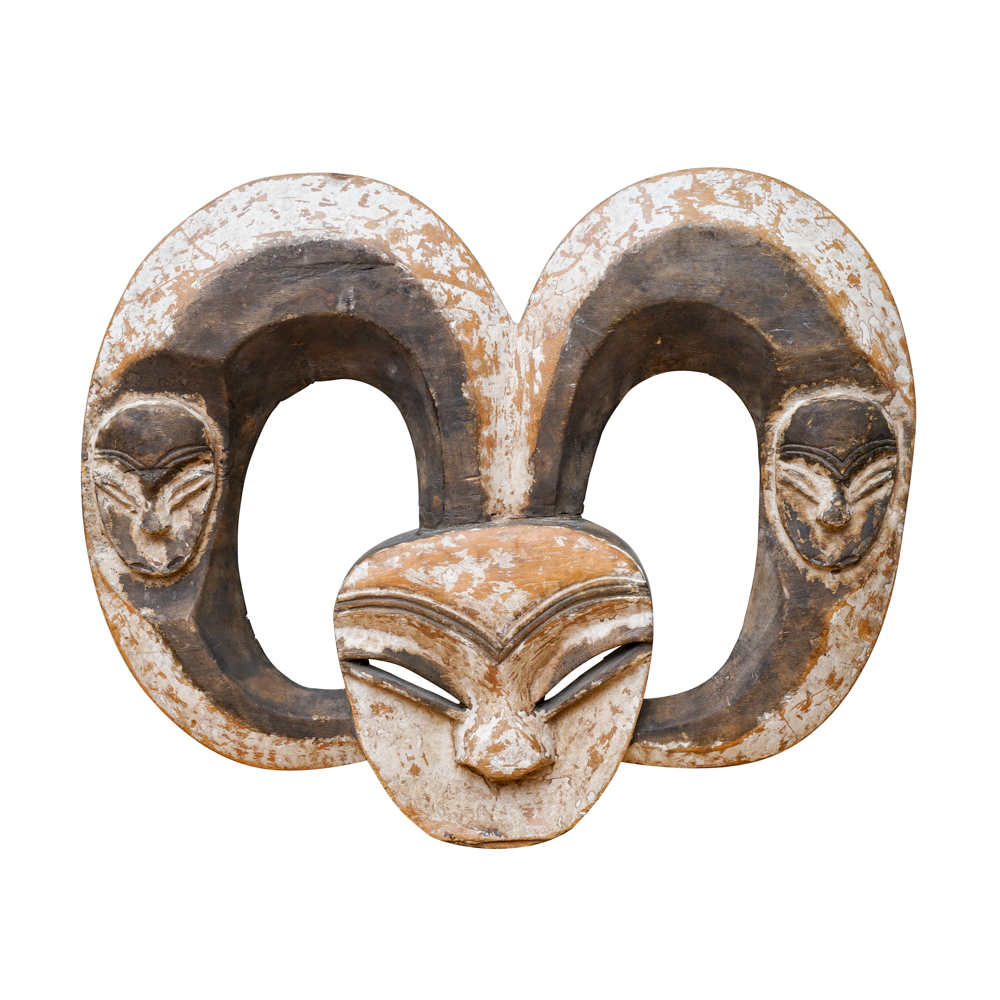 Central African Carved Wooden Kwele Mask
