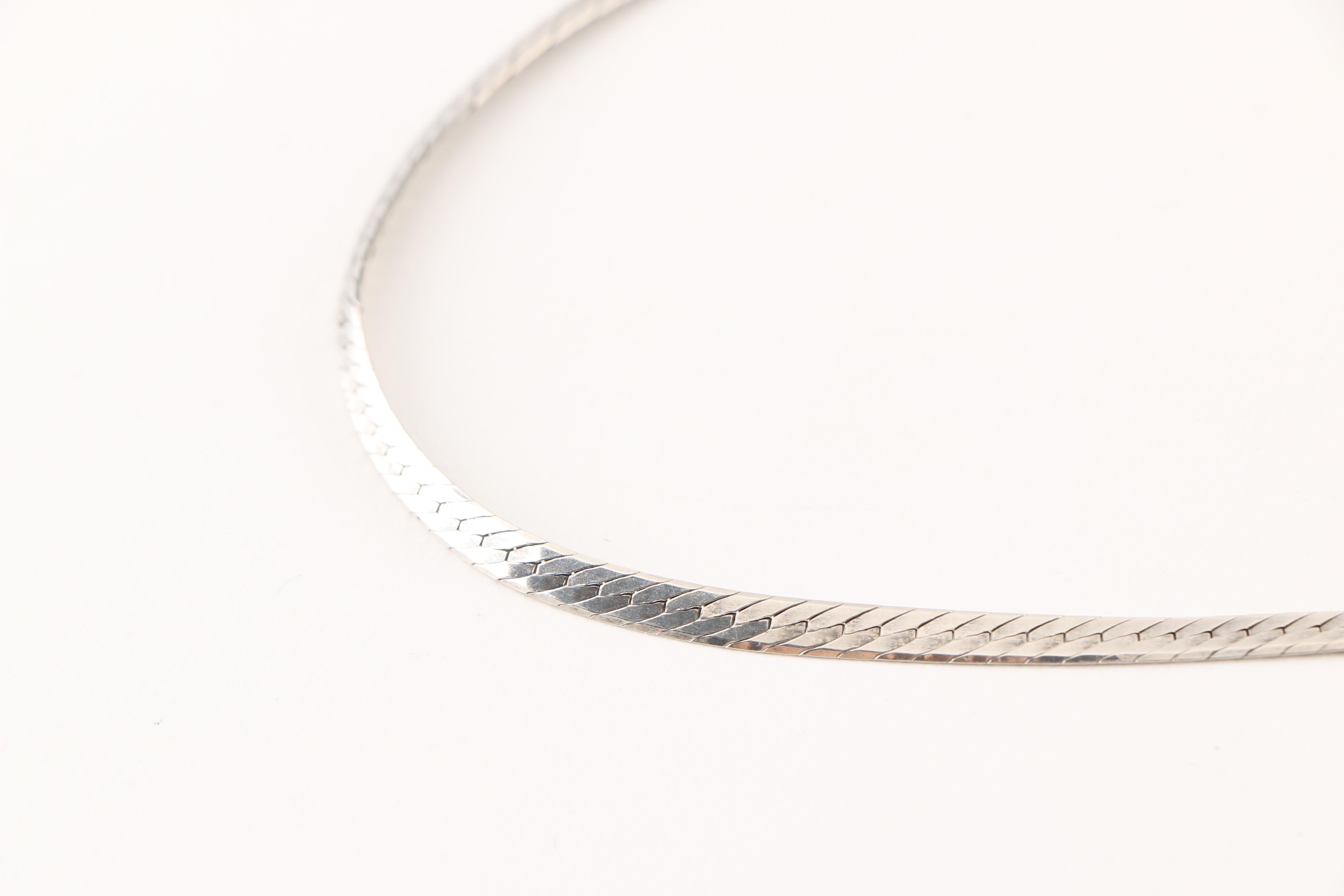 Pair of Sterling Silver Necklaces and Native American Style Cuff Bracelet