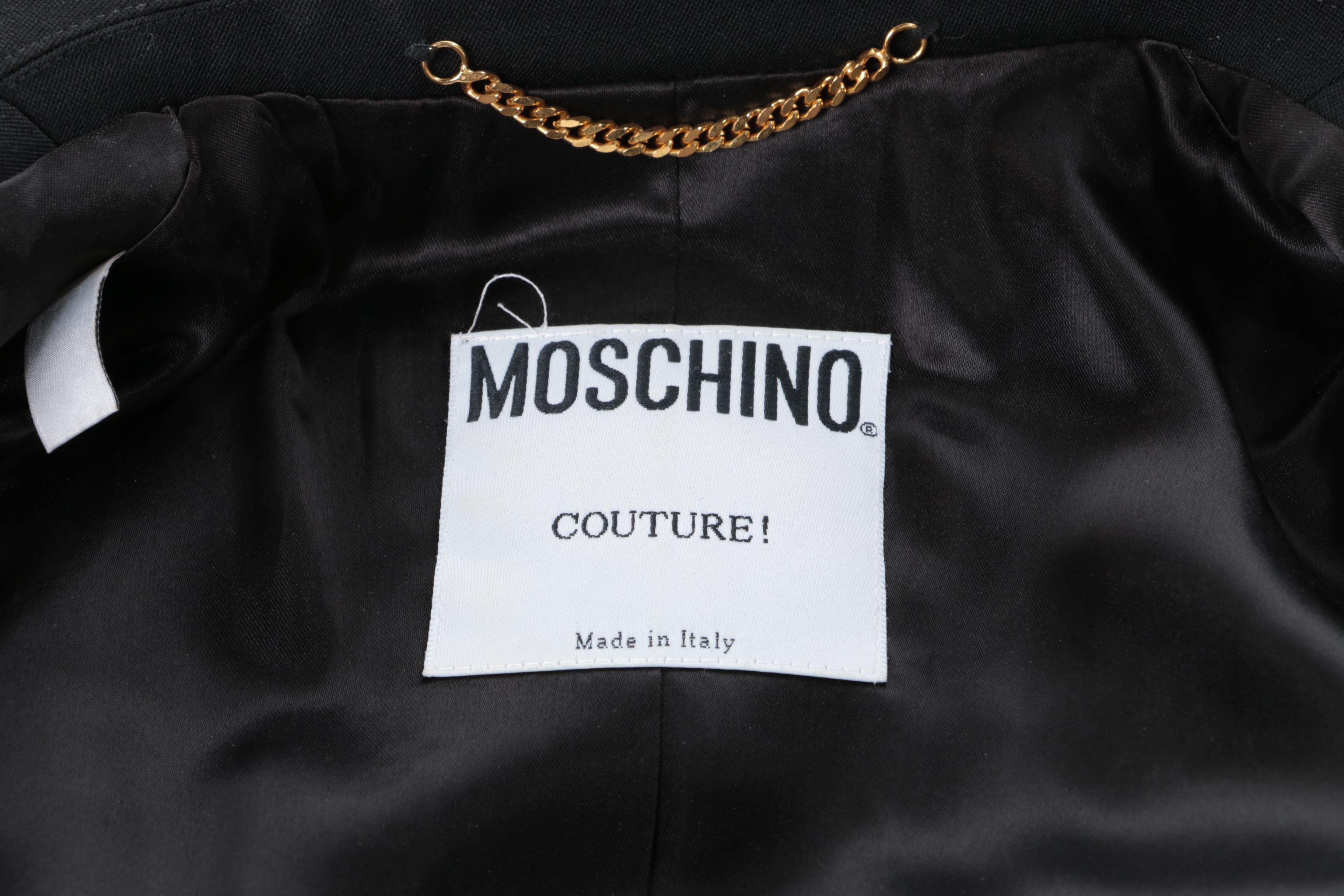 Women's Moschino Couture! Black Wool Skirt Suit