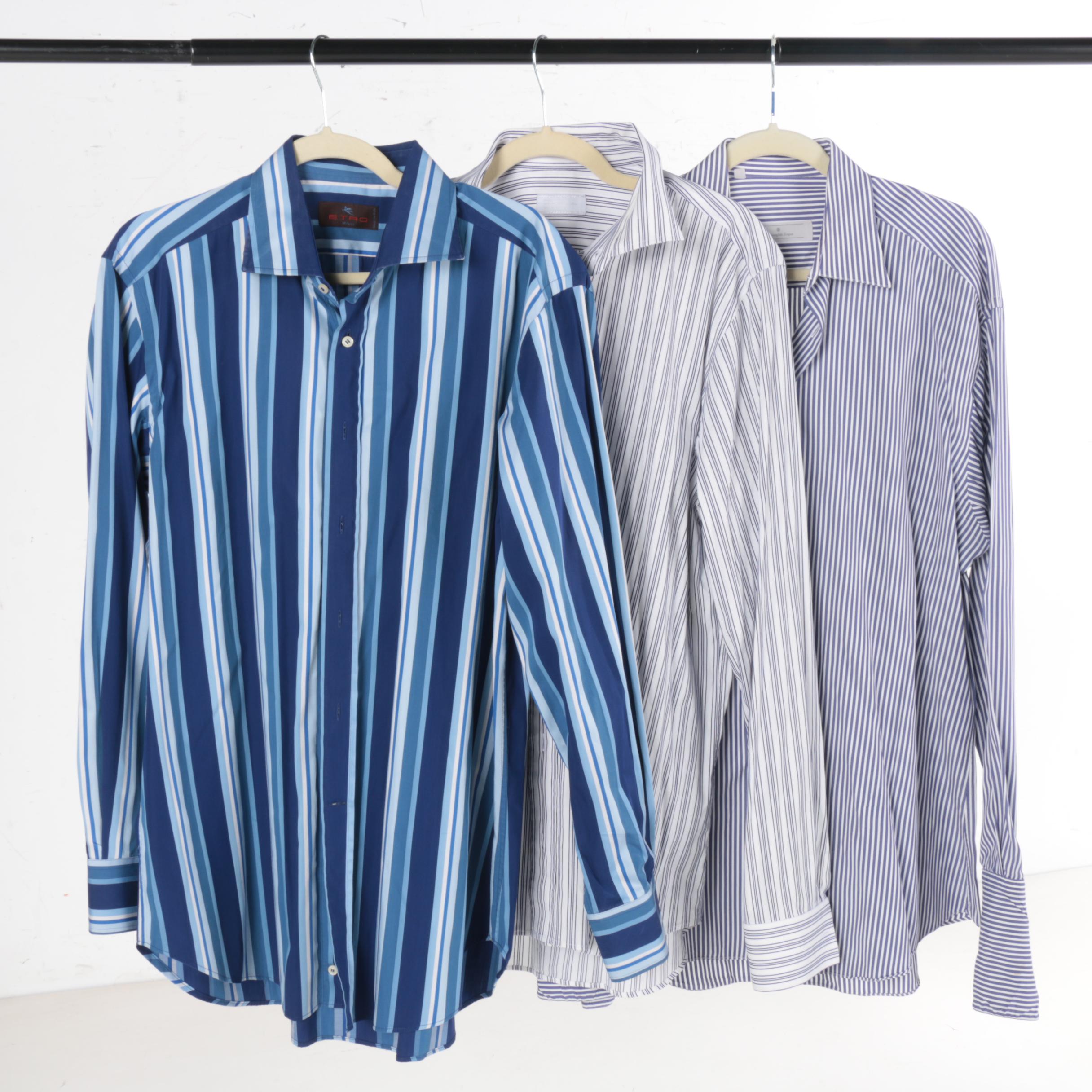Men's Striped Dress Shirts Including Prada