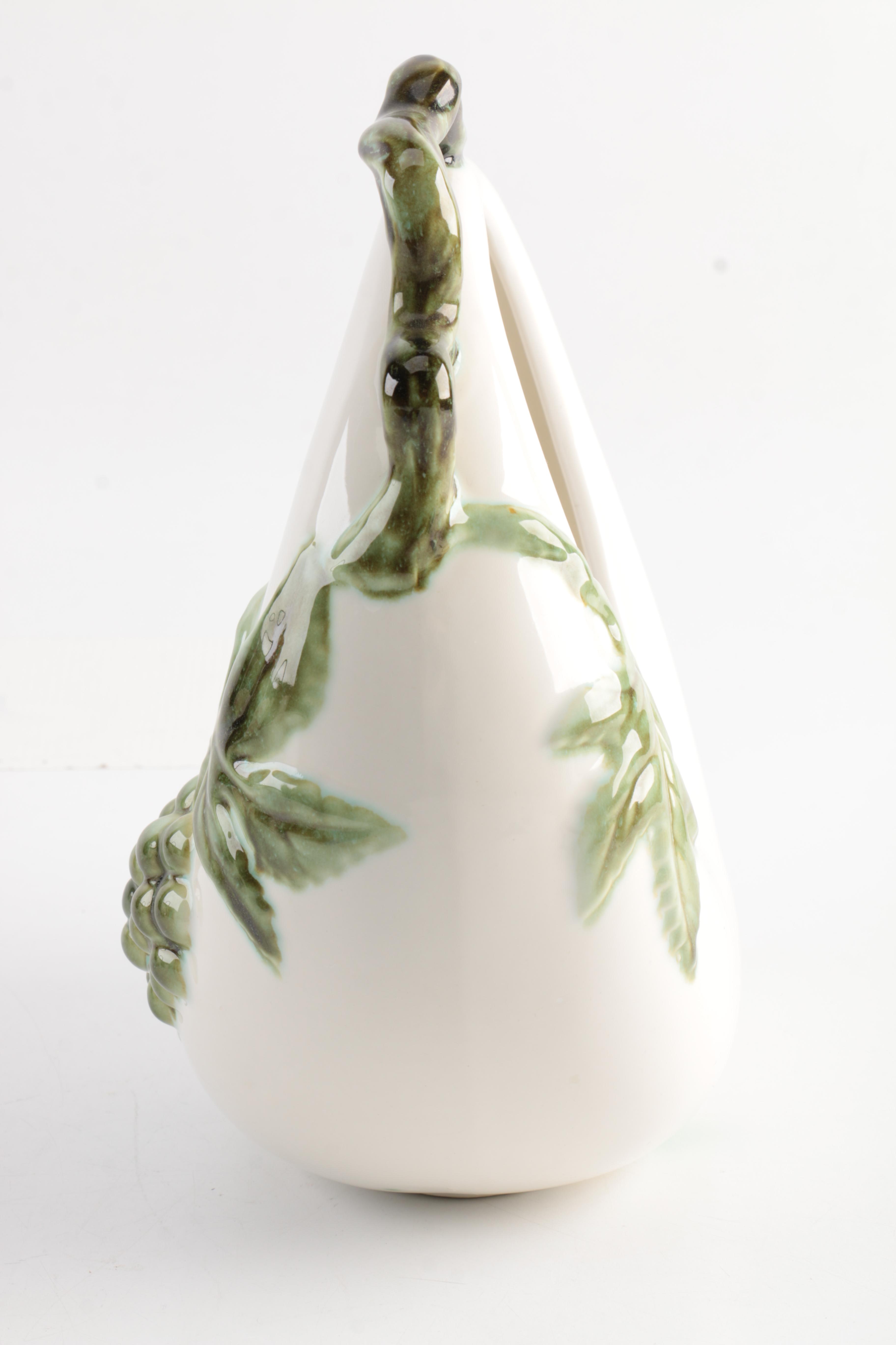 Ceramic Vases with Grape Motif