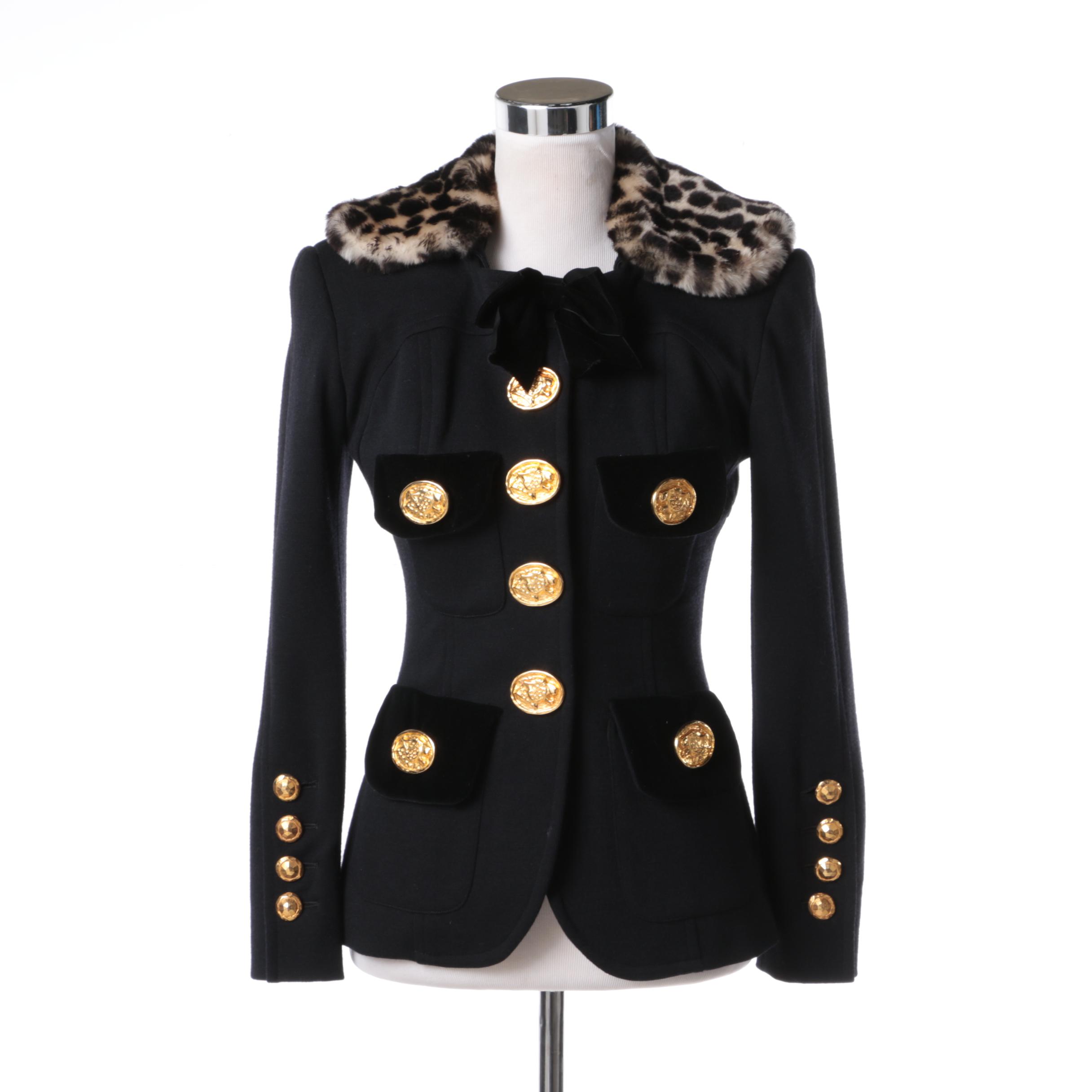 Gemma Kahng Faux Fur and Wool Jacket