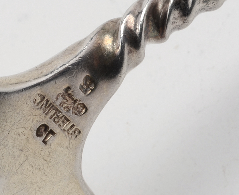 Vintage Whiting Sterling Silver "Square Twist" Pattern Salad Set