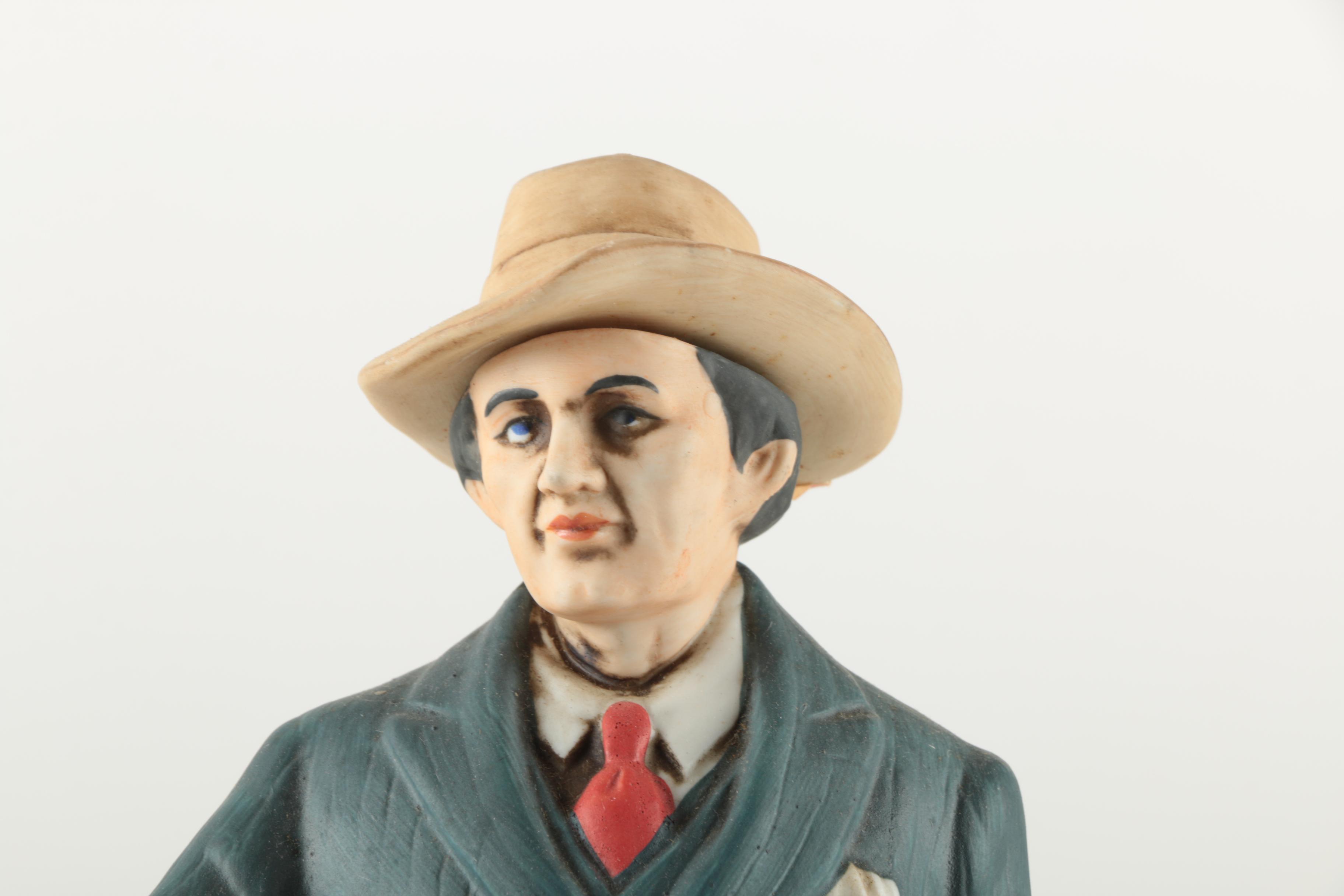 Ski-Country Bonnie and Clyde Series Bourbon Bottles an Figurines