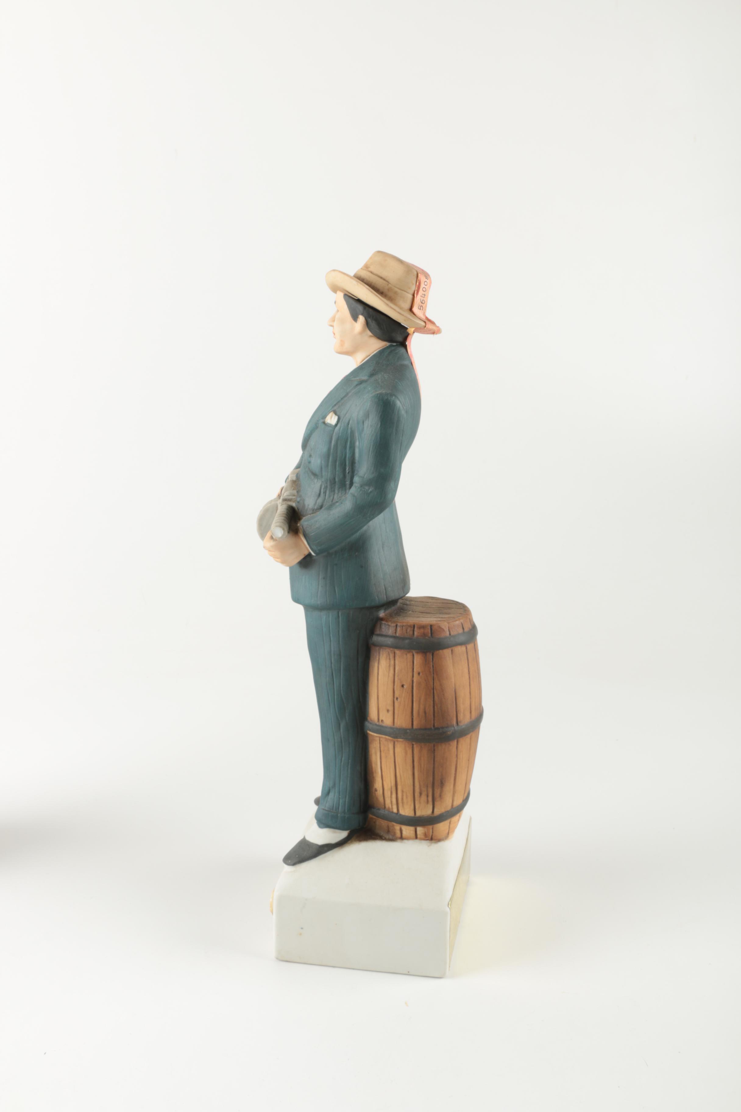Ski-Country Bonnie and Clyde Series Bourbon Bottles an Figurines