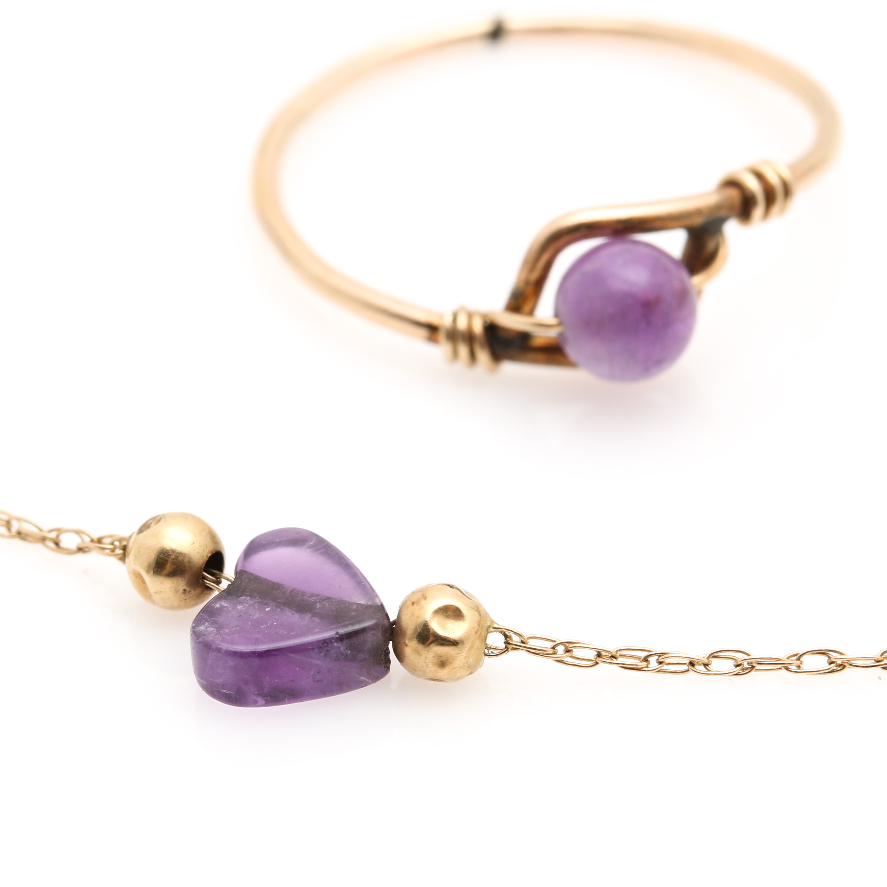 10K and 14K Yellow Gold Jewelry Assortment Including Gemstones