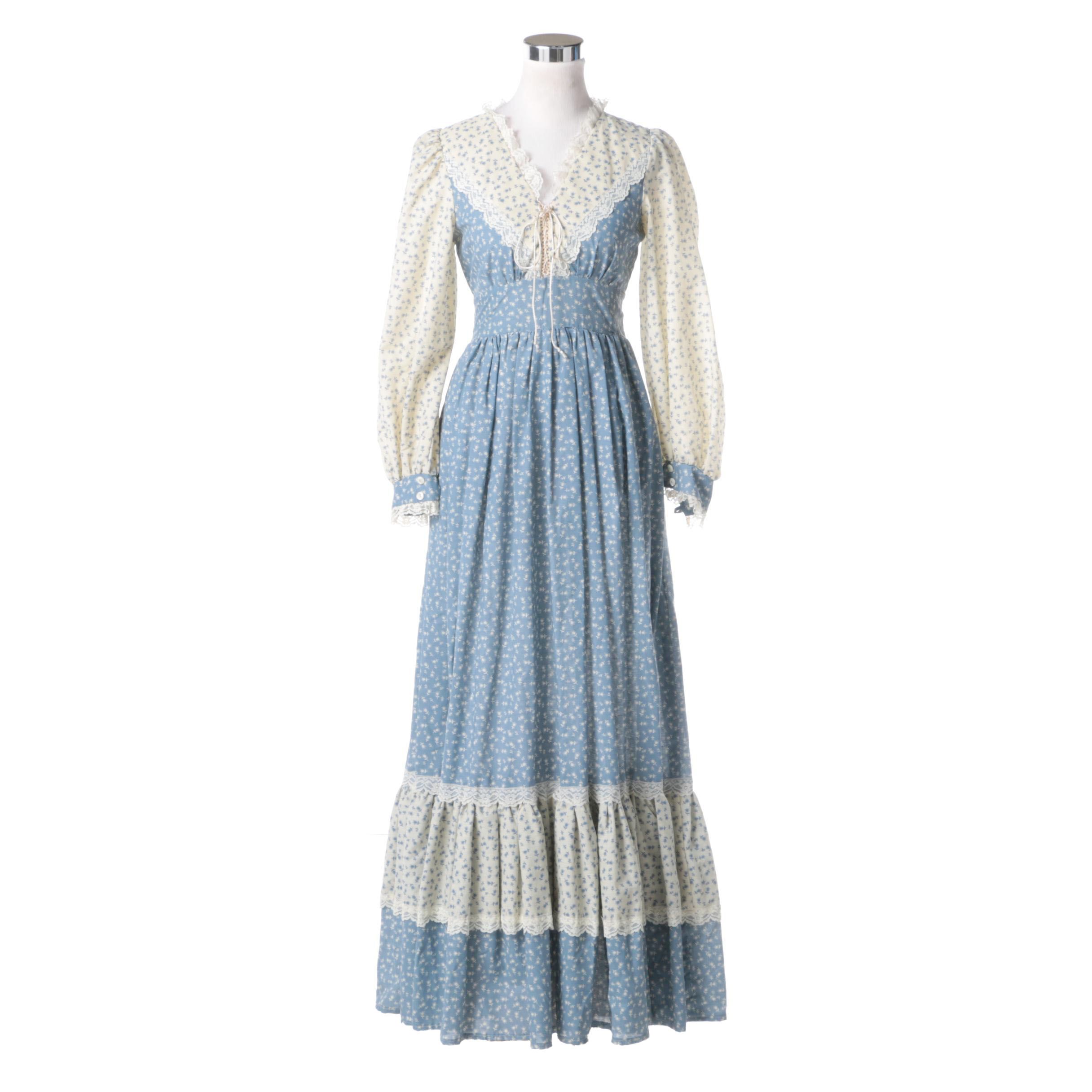 Circa 1970s Vintage Jessica McClintock Gunne Sax Dress