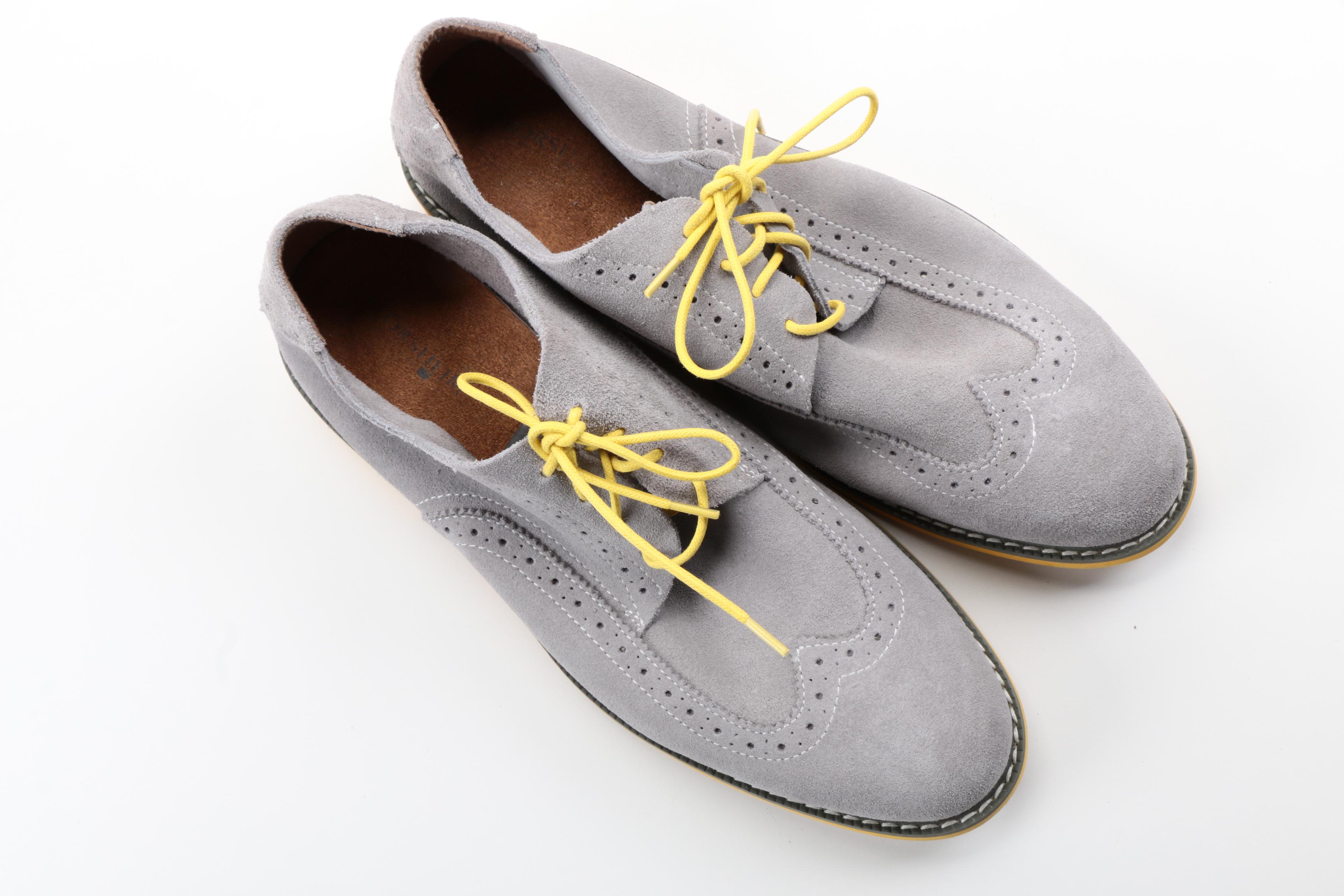 Men's Florsheim Grey Suede Wingtip Shoes