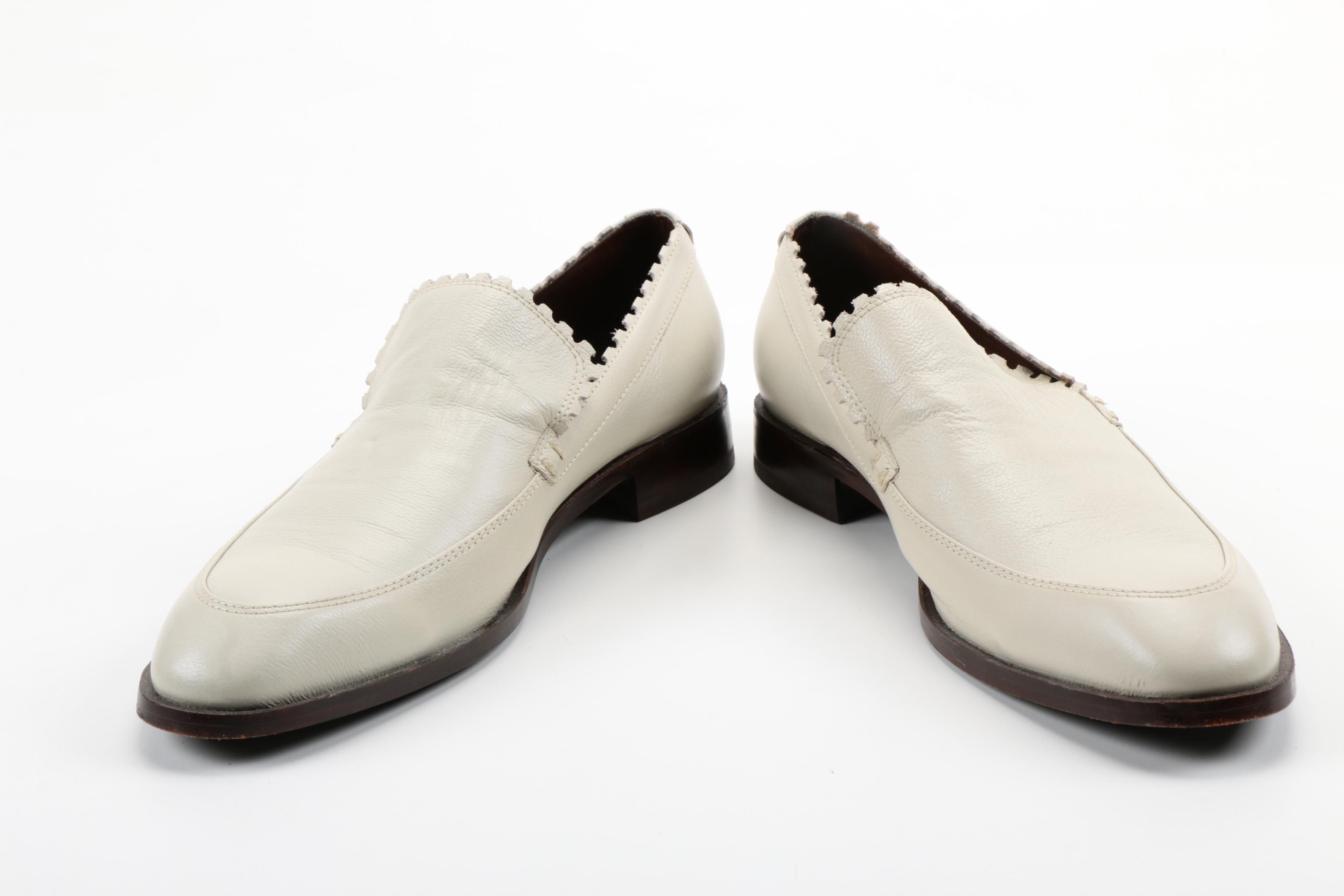 Men's Carlos Nieto White Leather Loafers