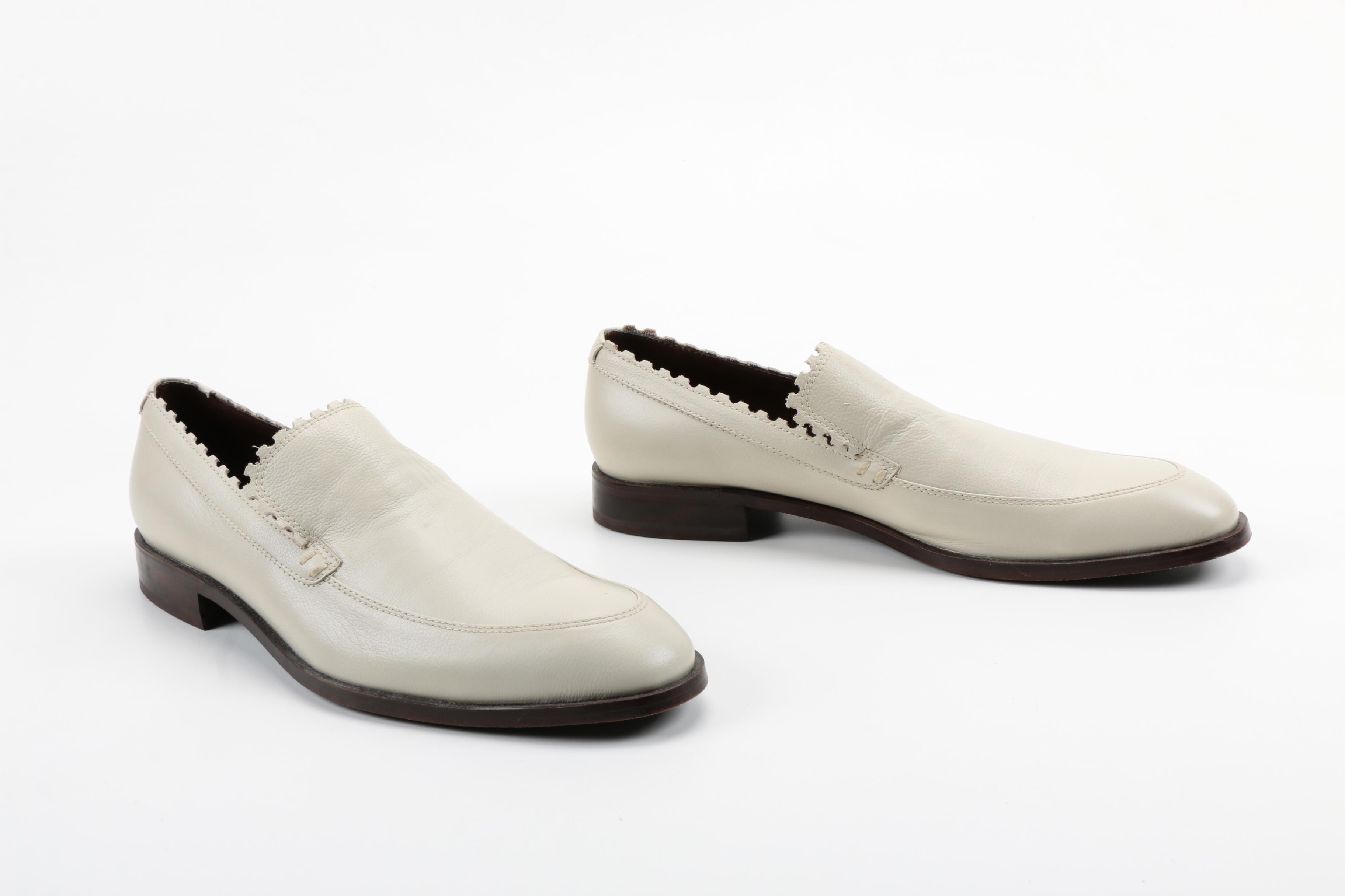 Men's Carlos Nieto White Leather Loafers
