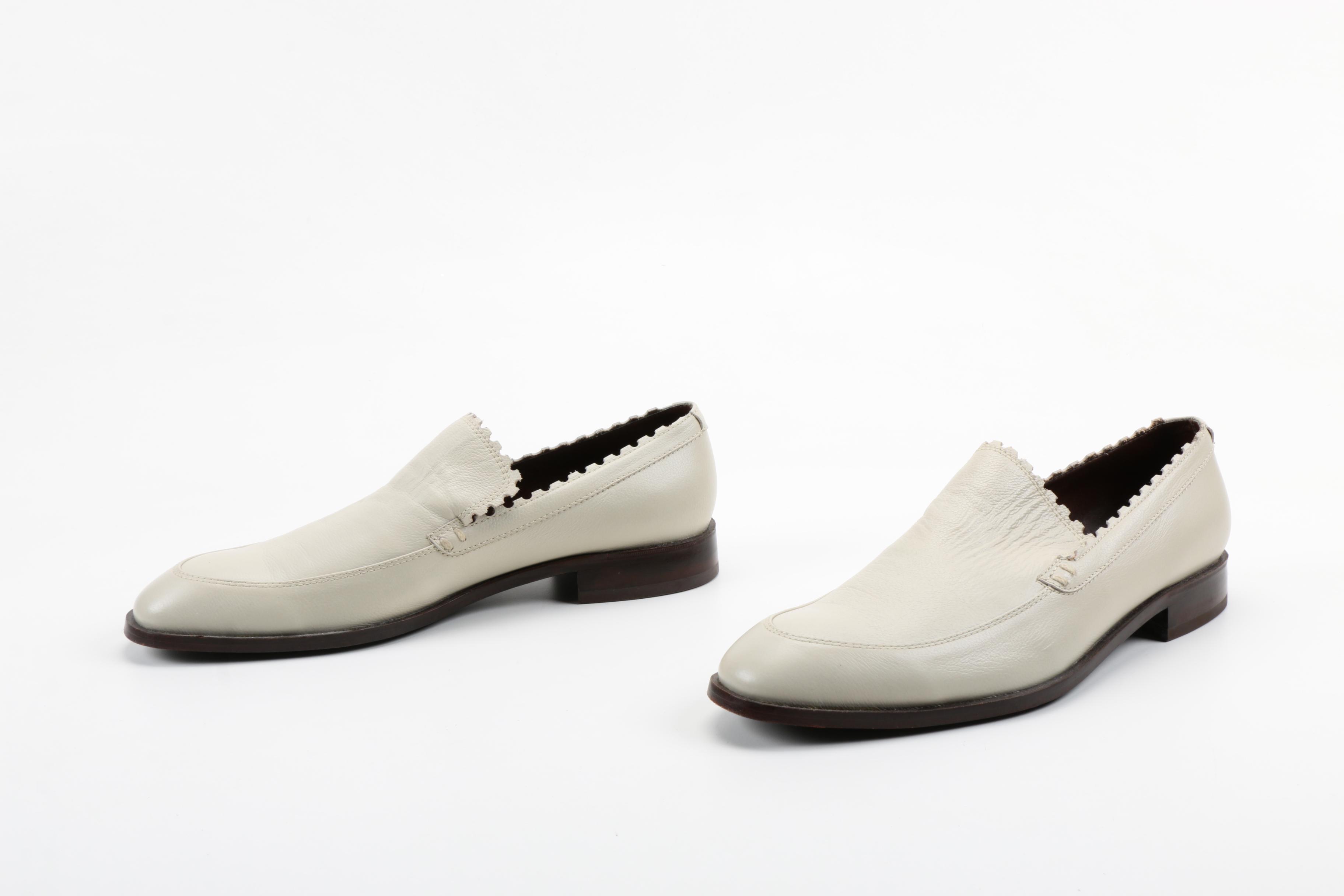 Men's Carlos Nieto White Leather Loafers