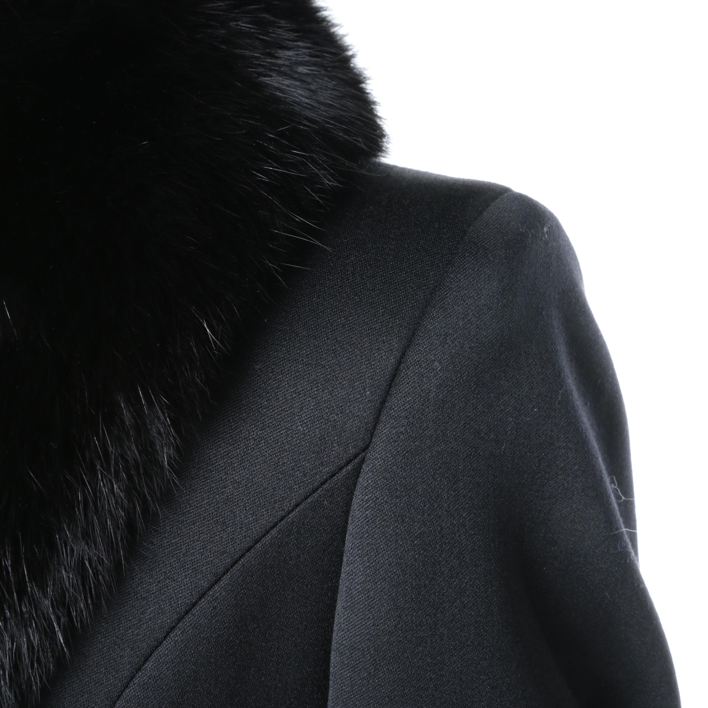 Versus Wool Blazer with Fox Fur Collar
