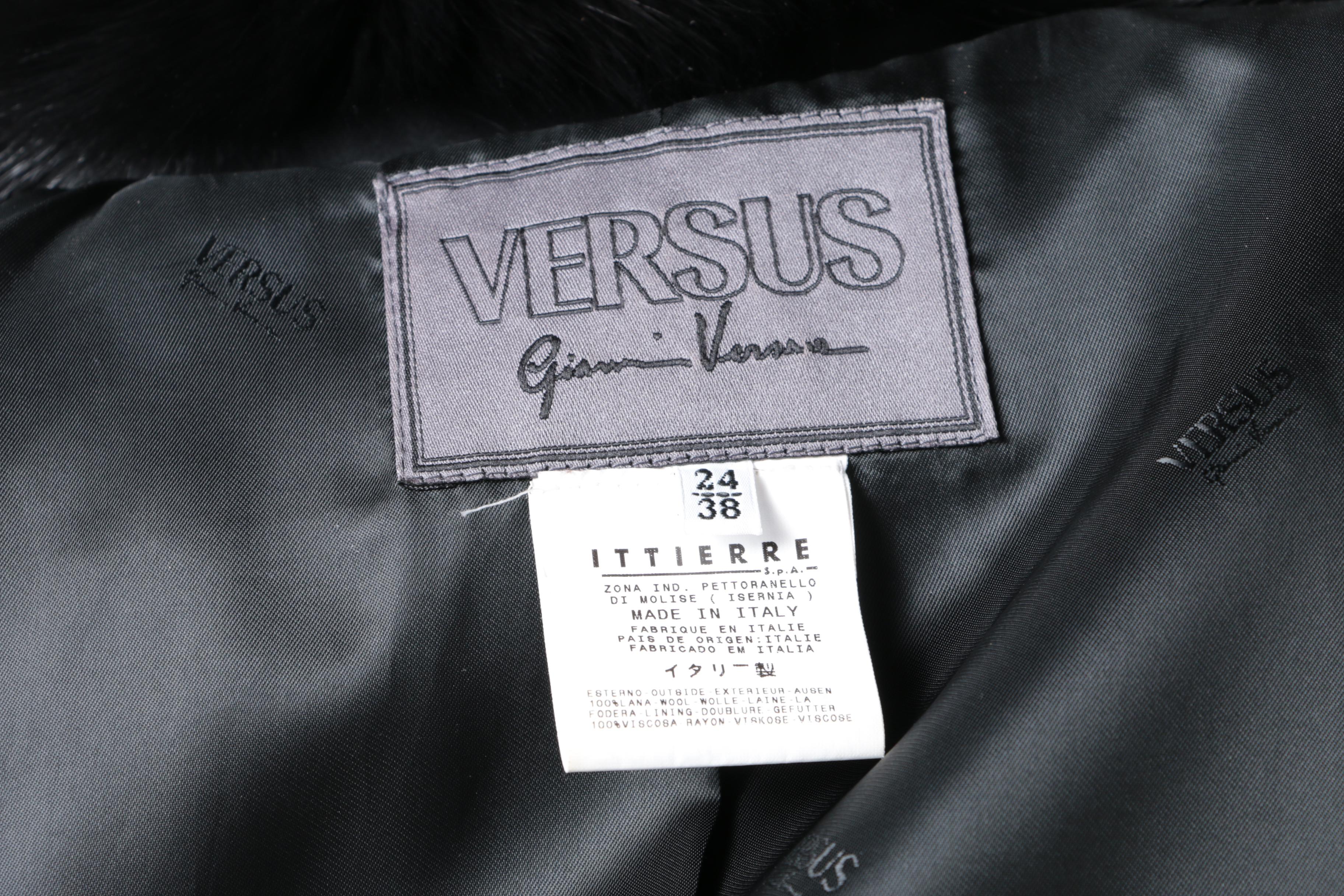 Versus Wool Blazer with Fox Fur Collar