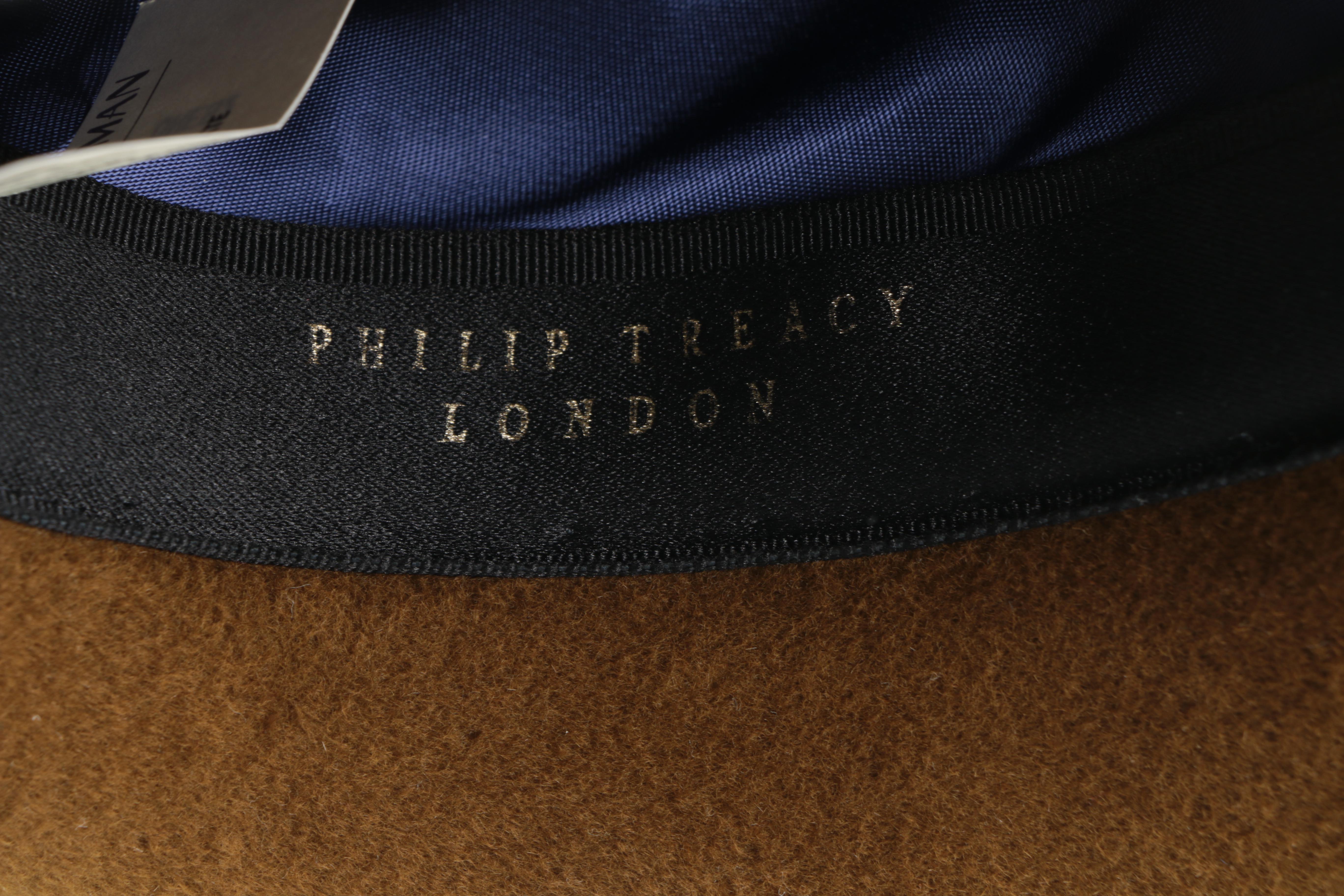 Philip Treacy Felted Fur Fedora with Hornback Crocodile Band