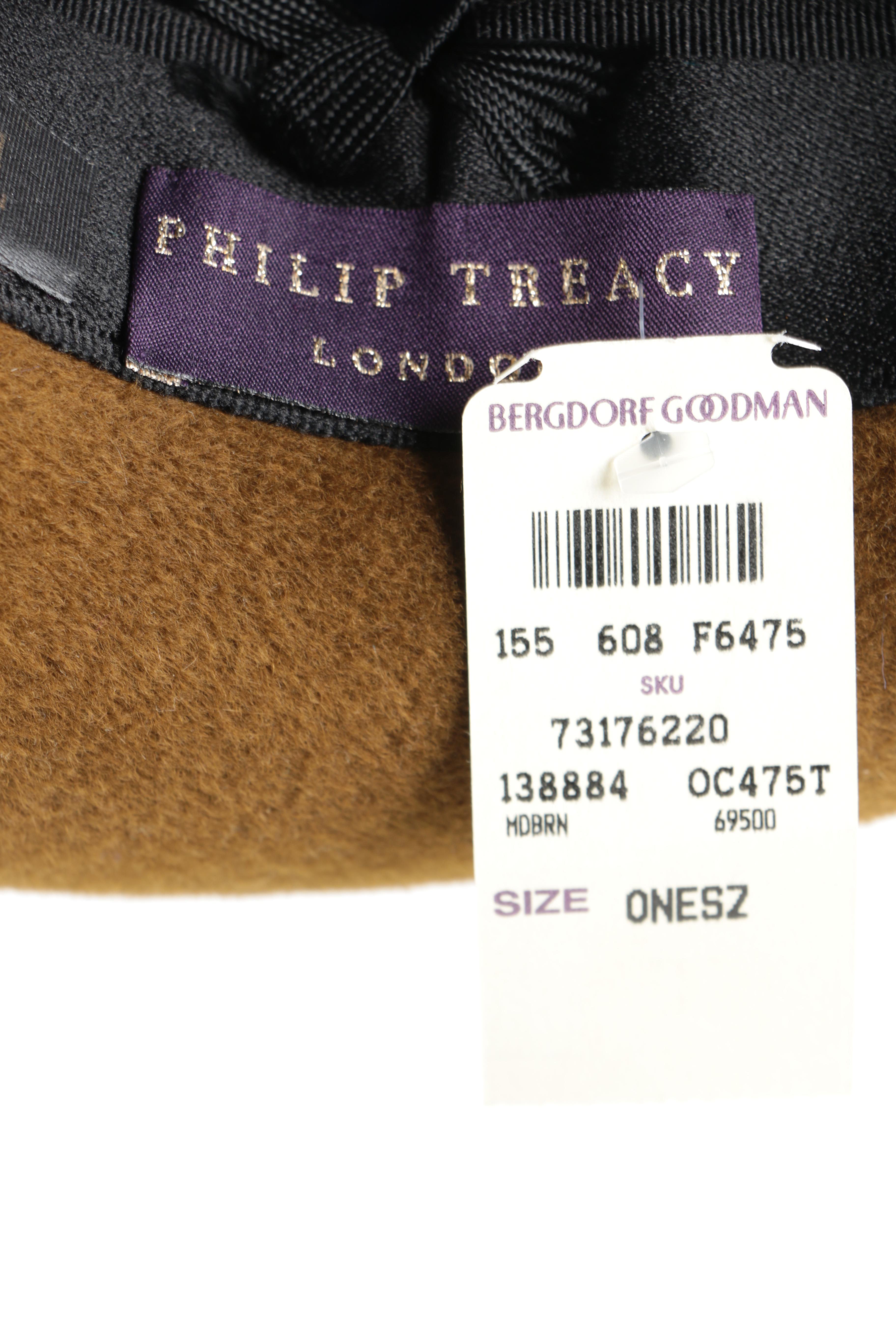 Philip Treacy Felted Fur Fedora with Hornback Crocodile Band