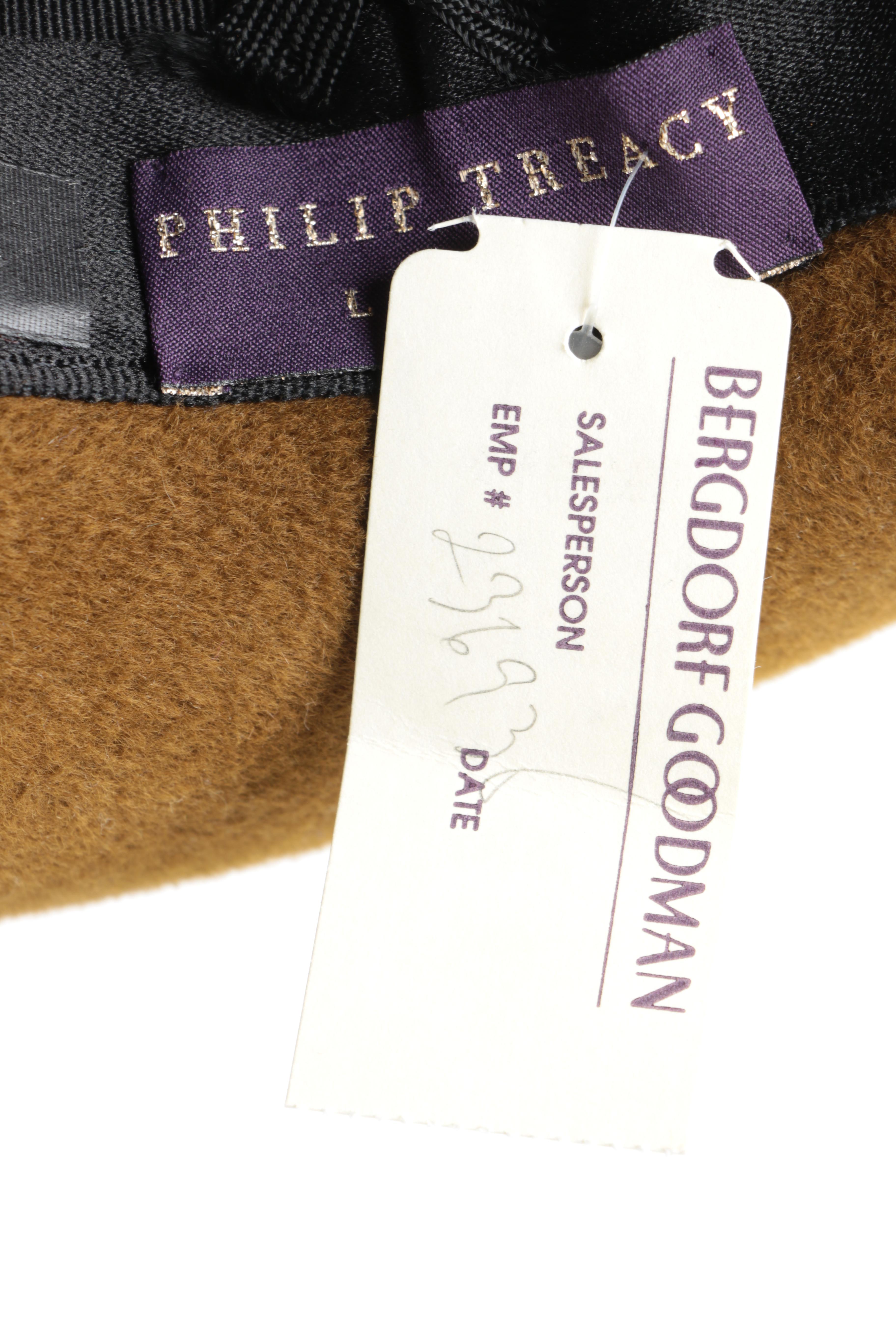 Philip Treacy Felted Fur Fedora with Hornback Crocodile Band