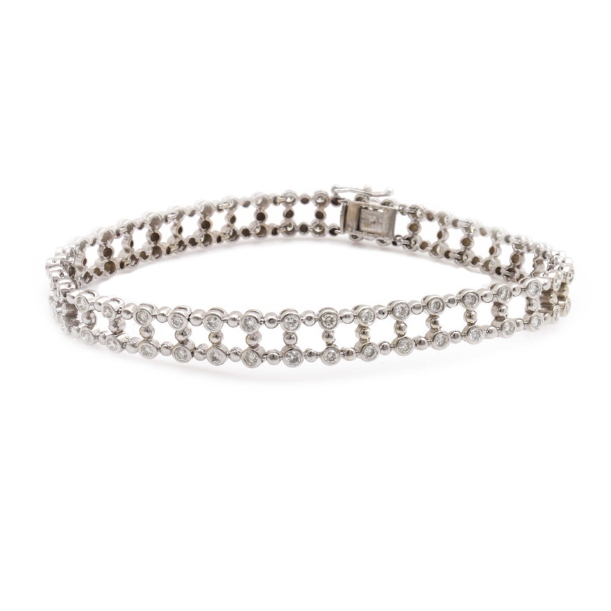 14K White Gold 2.30 CTW Diamond Bracelet