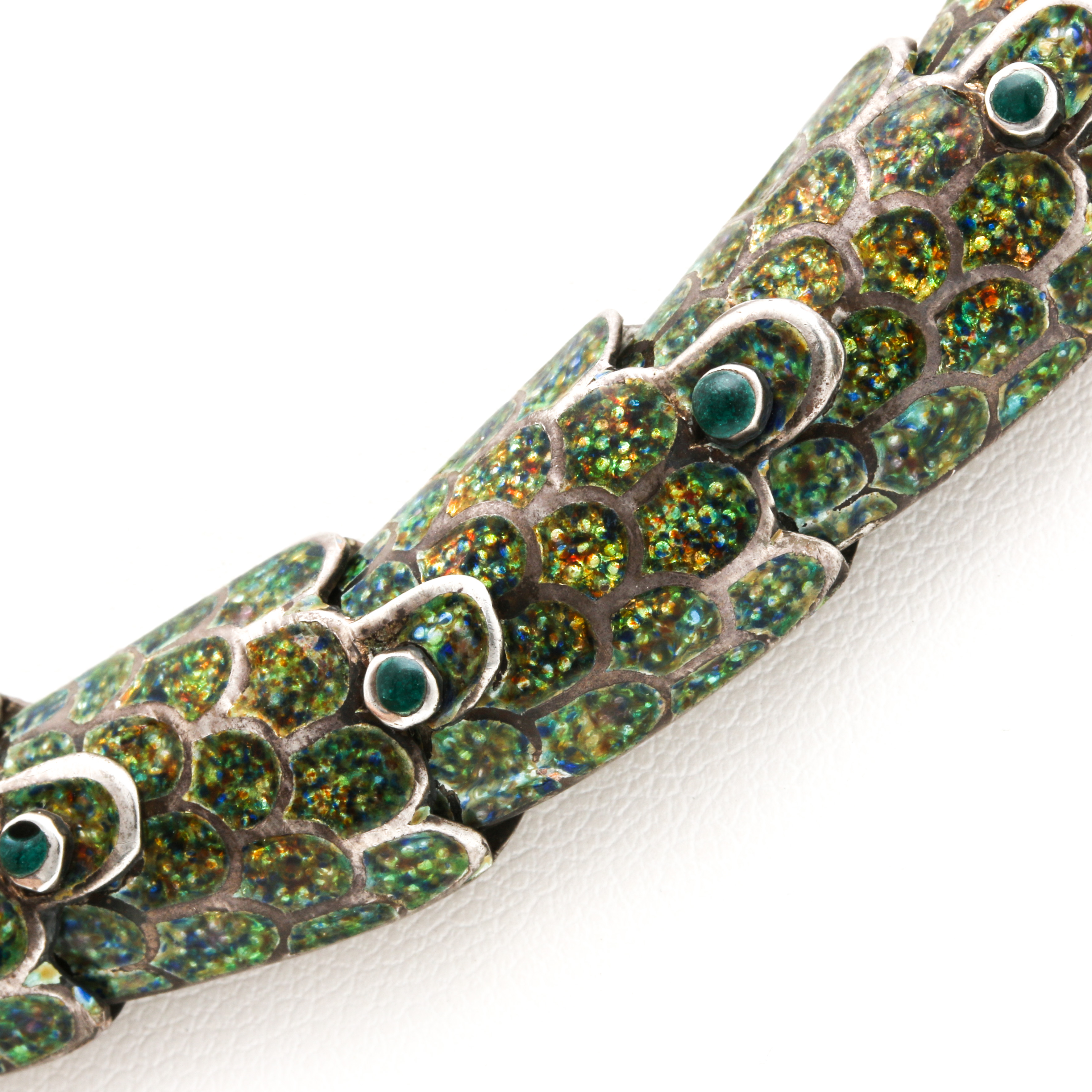 Vintage Margot de Taxco Enamel Snake Collar Necklace