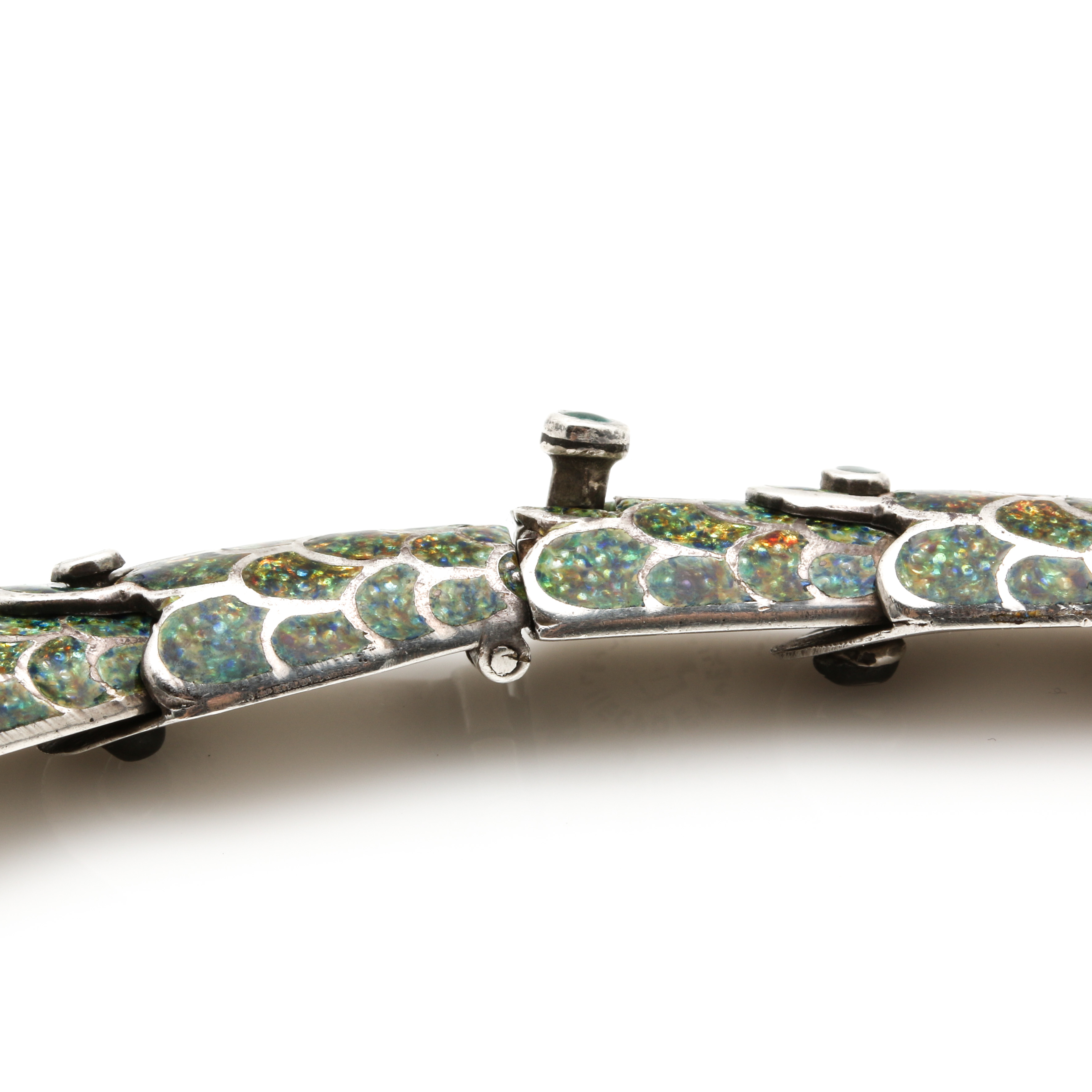 Vintage Margot de Taxco Enamel Snake Collar Necklace