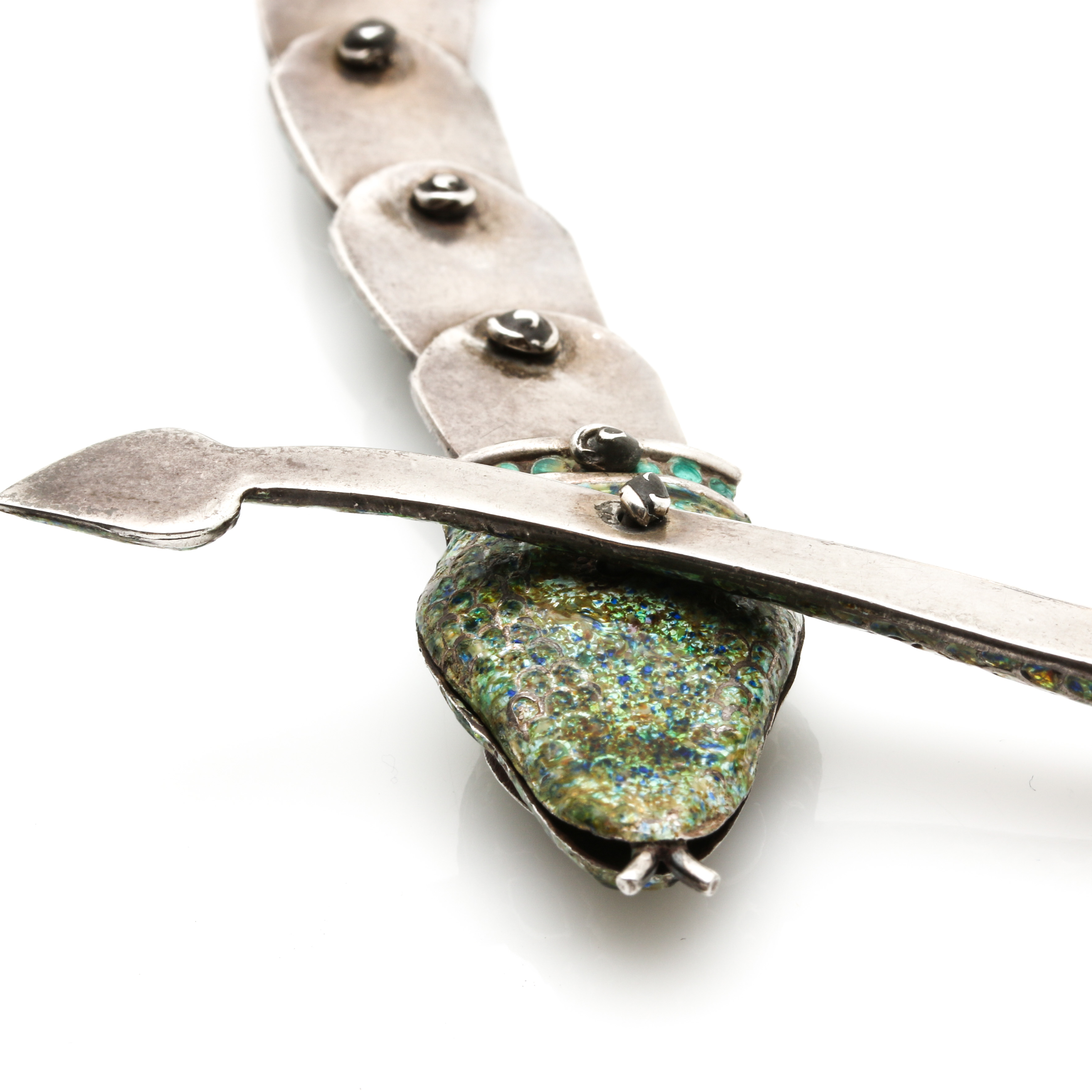 Vintage Margot de Taxco Enamel Snake Collar Necklace