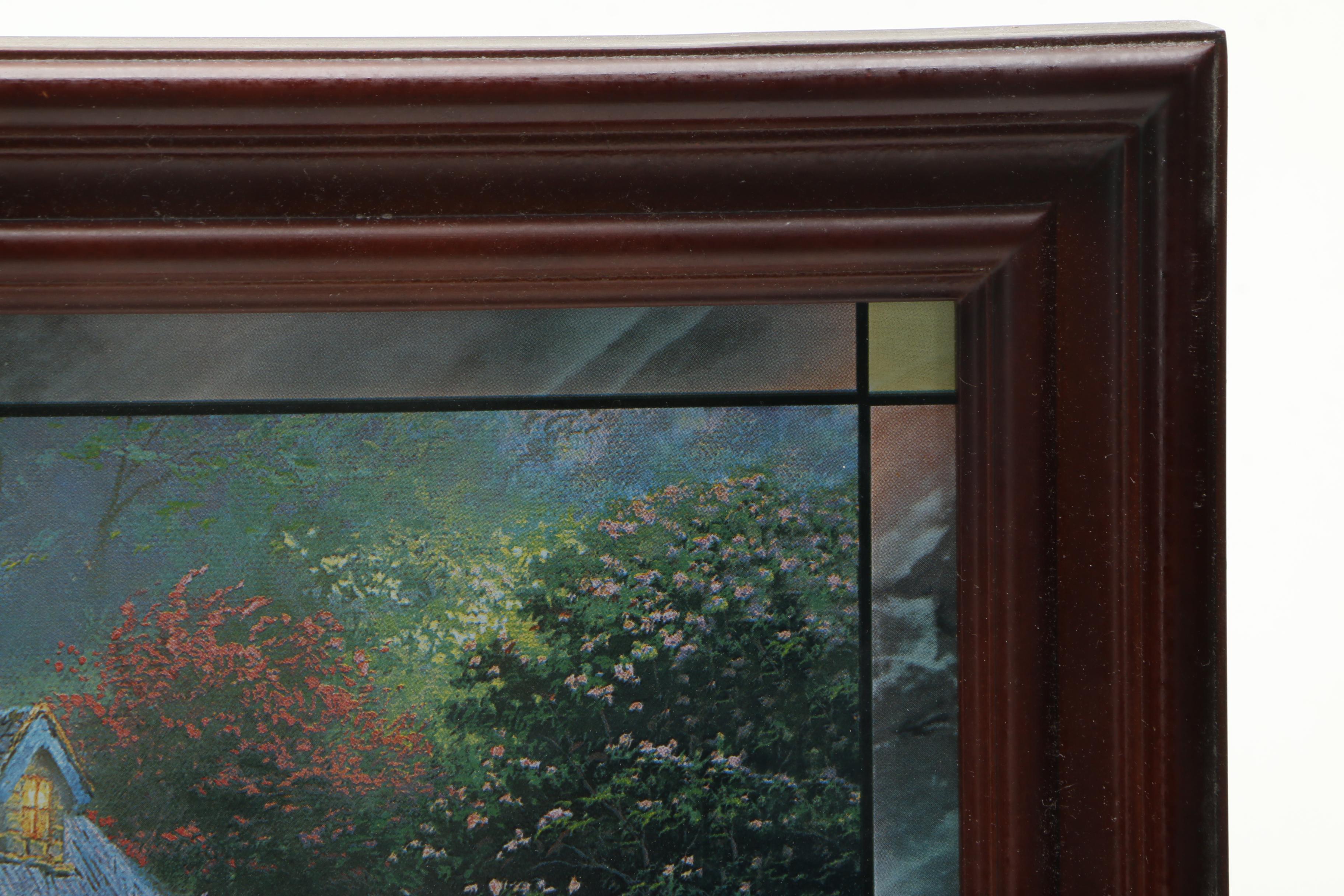 Illuminated "Lamplight Bridge" Reproduction Print after Thomas Kinkade