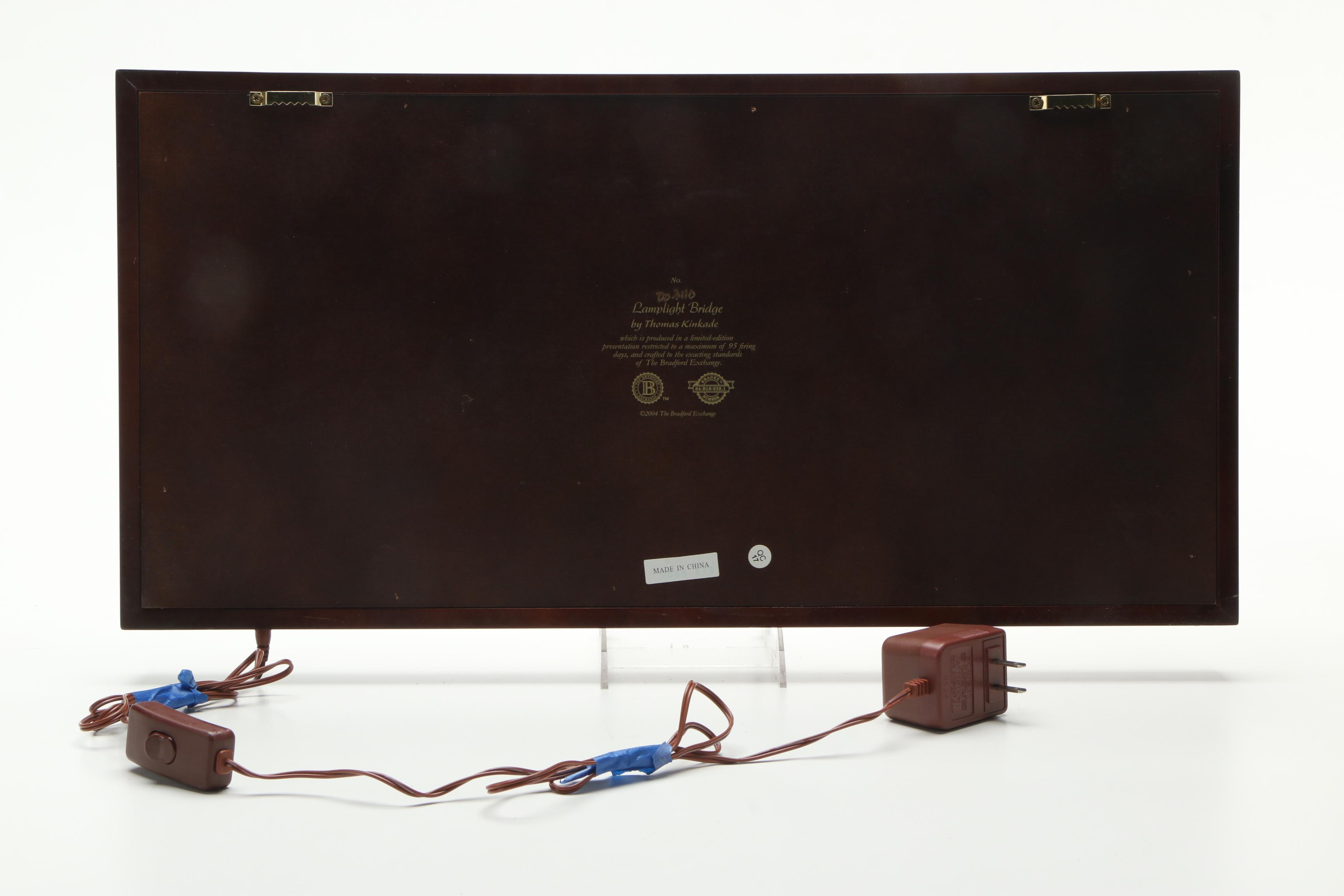 Illuminated "Lamplight Bridge" Reproduction Print after Thomas Kinkade