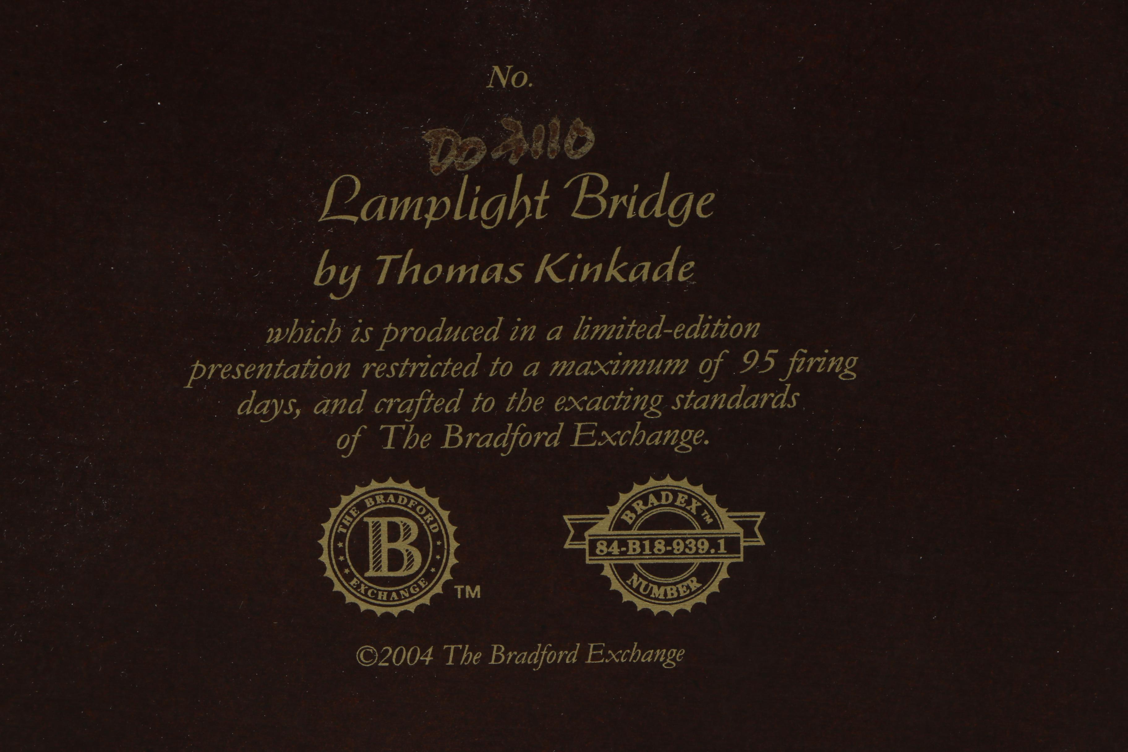 Illuminated "Lamplight Bridge" Reproduction Print after Thomas Kinkade