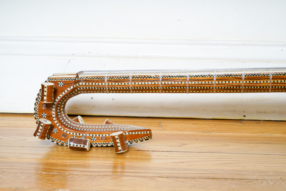 Ornate Western Chinese Rawap Instrument With Python Skin