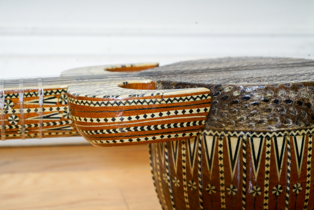 Ornate Western Chinese Rawap Instrument With Python Skin