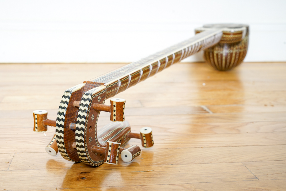 Ornate Western Chinese Rawap Instrument With Python Skin