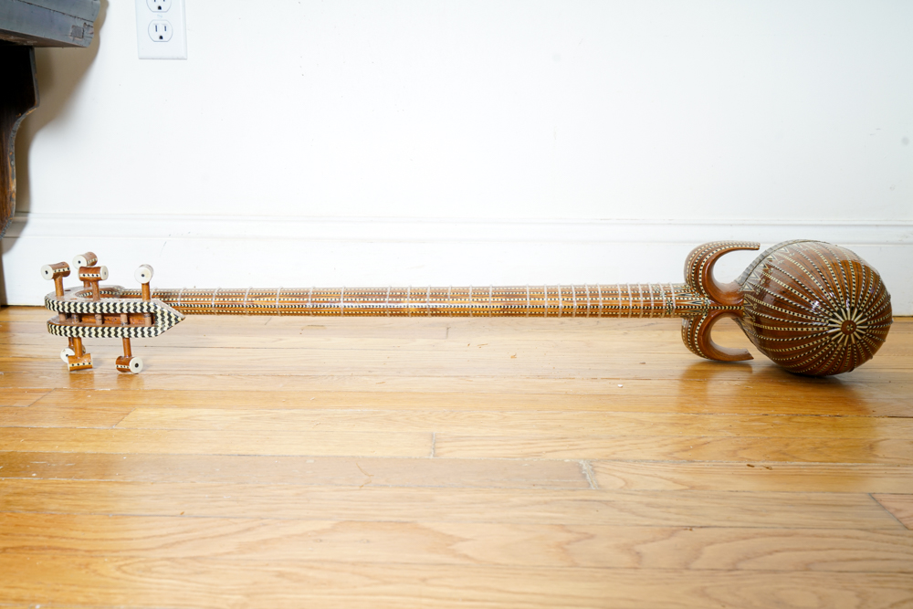 Ornate Western Chinese Rawap Instrument With Python Skin