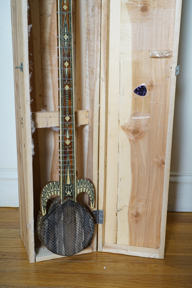Ornate Western Chinese Rawap Instrument With Python Skin