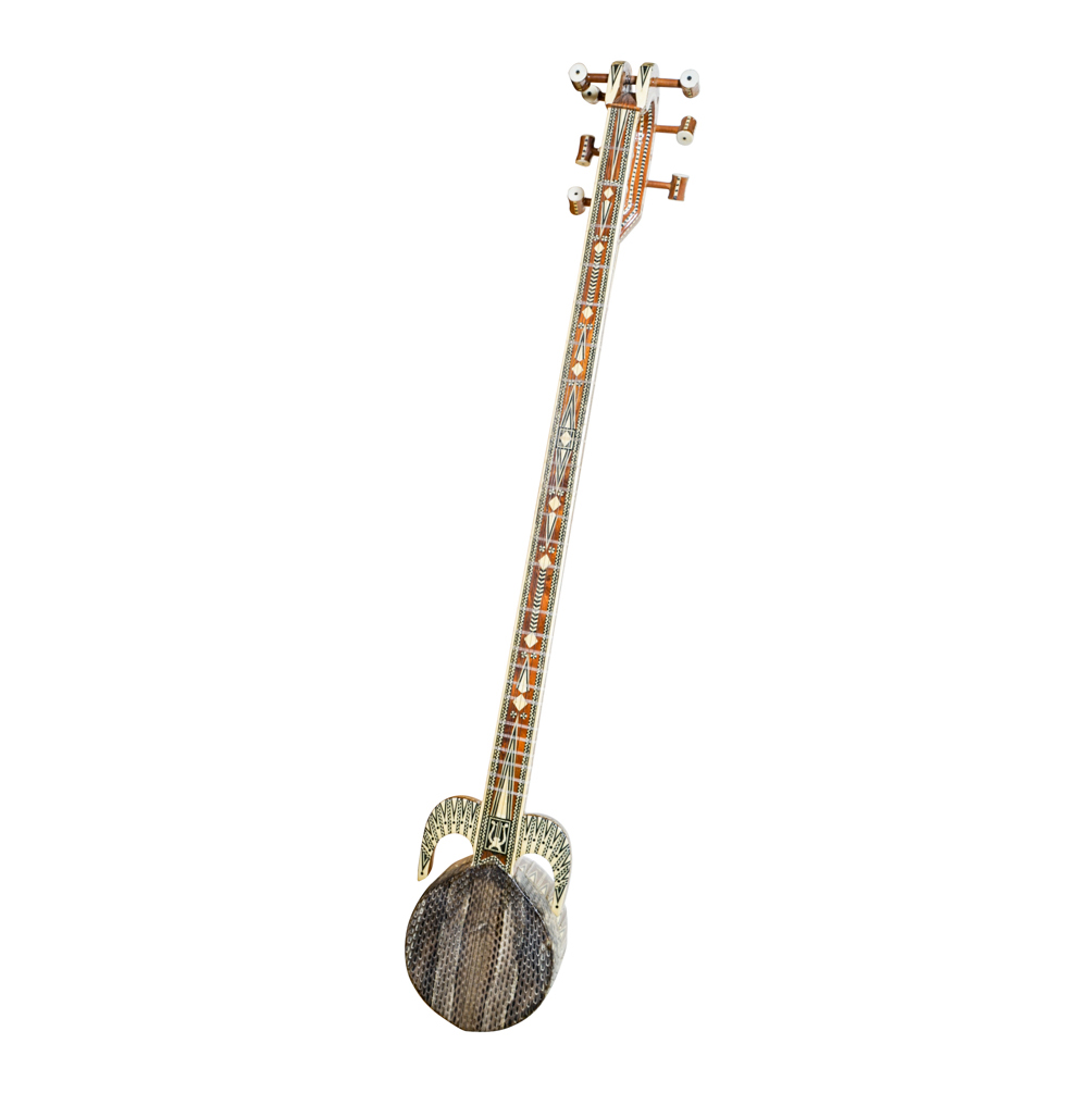 Ornate Western Chinese Rawap Instrument With Python Skin