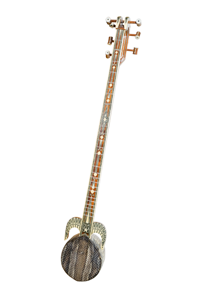 Ornate Western Chinese Rawap Instrument With Python Skin