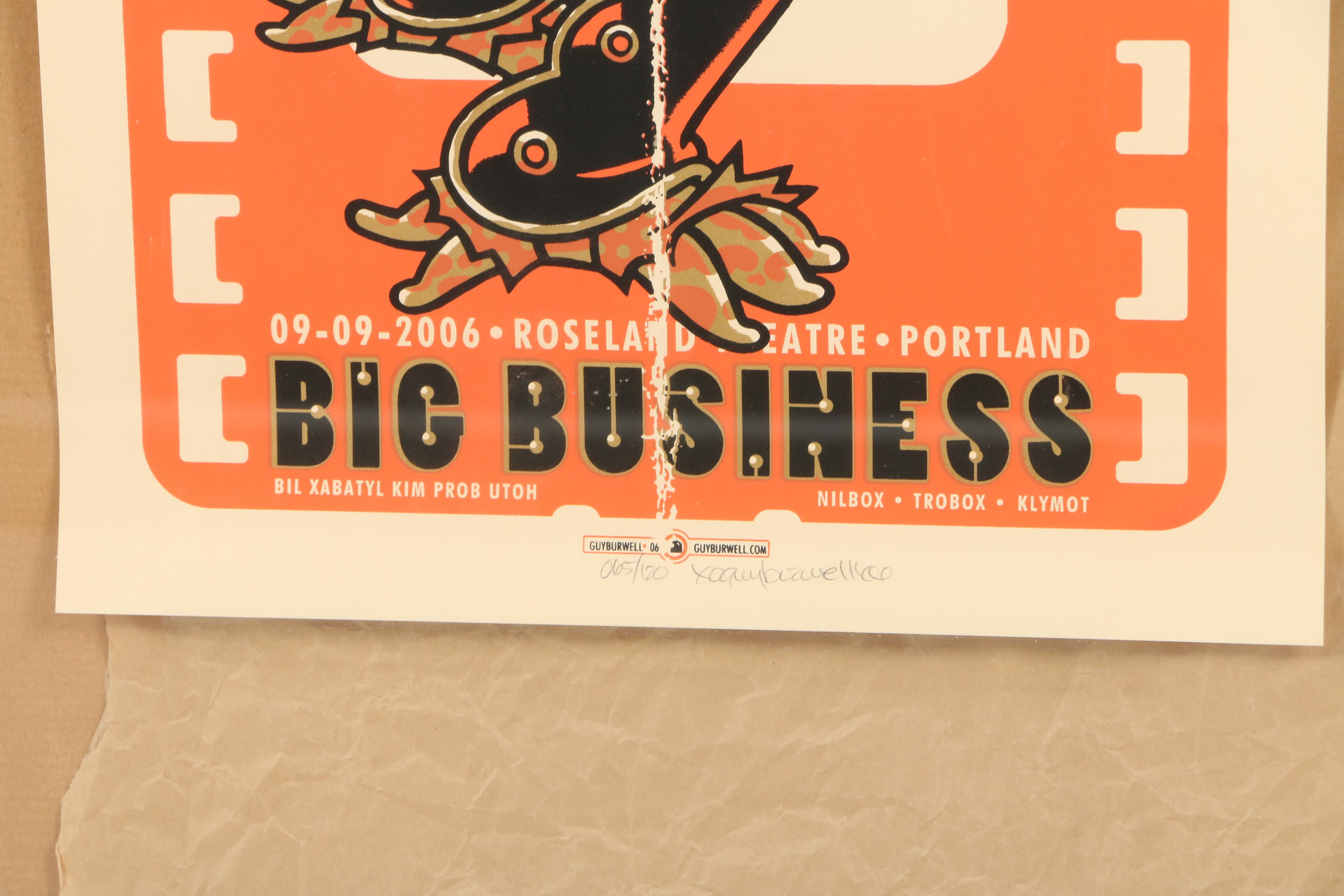 Guy Burwell Limited Edition Serigraph Poster for Melvins and Big Business