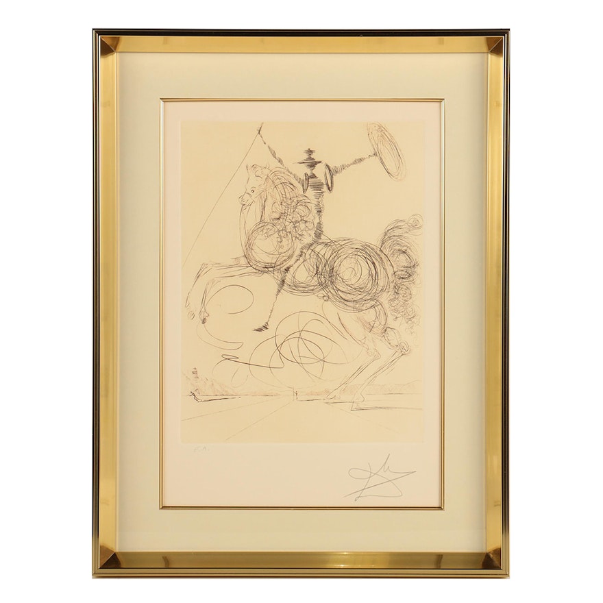 Salvador Dali Artist Proof Etching "Don Quixote"