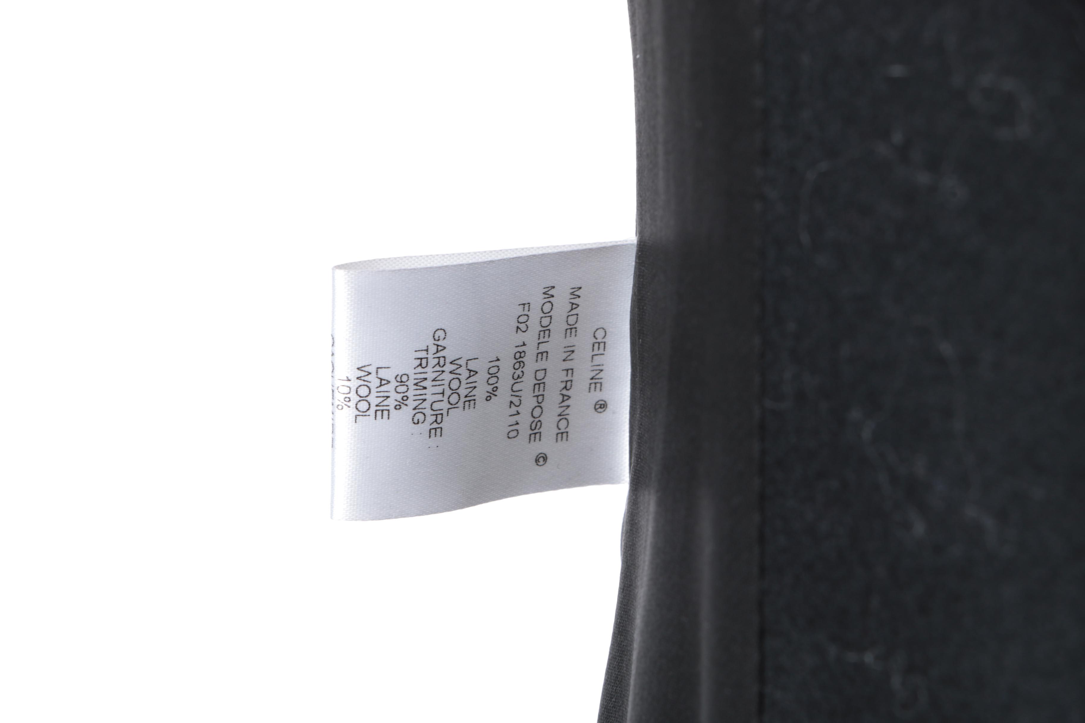 Celine Black and White Plaid Wool Coat