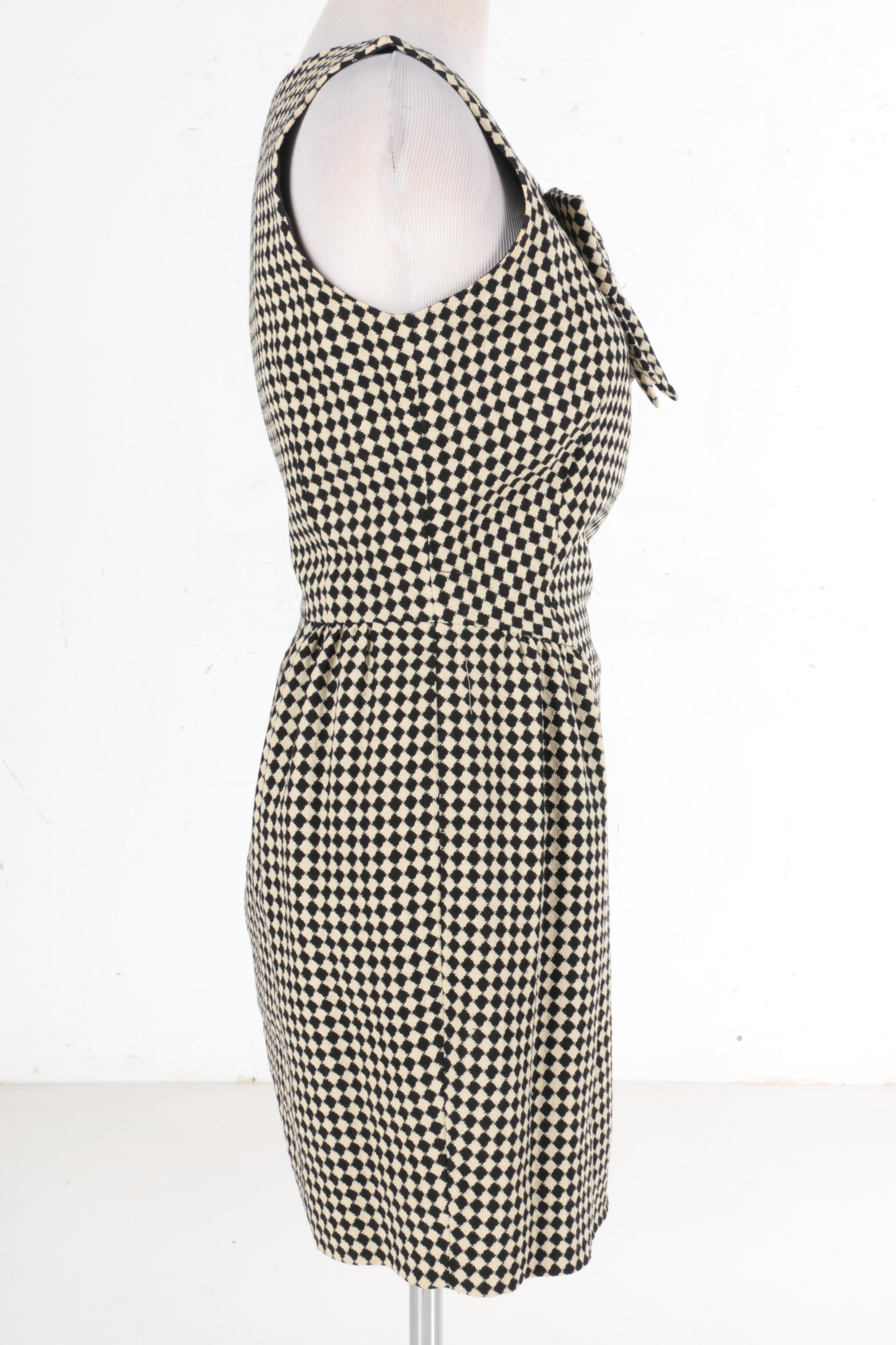 Moschino Couture Checkered Wool Sleeveless Dress