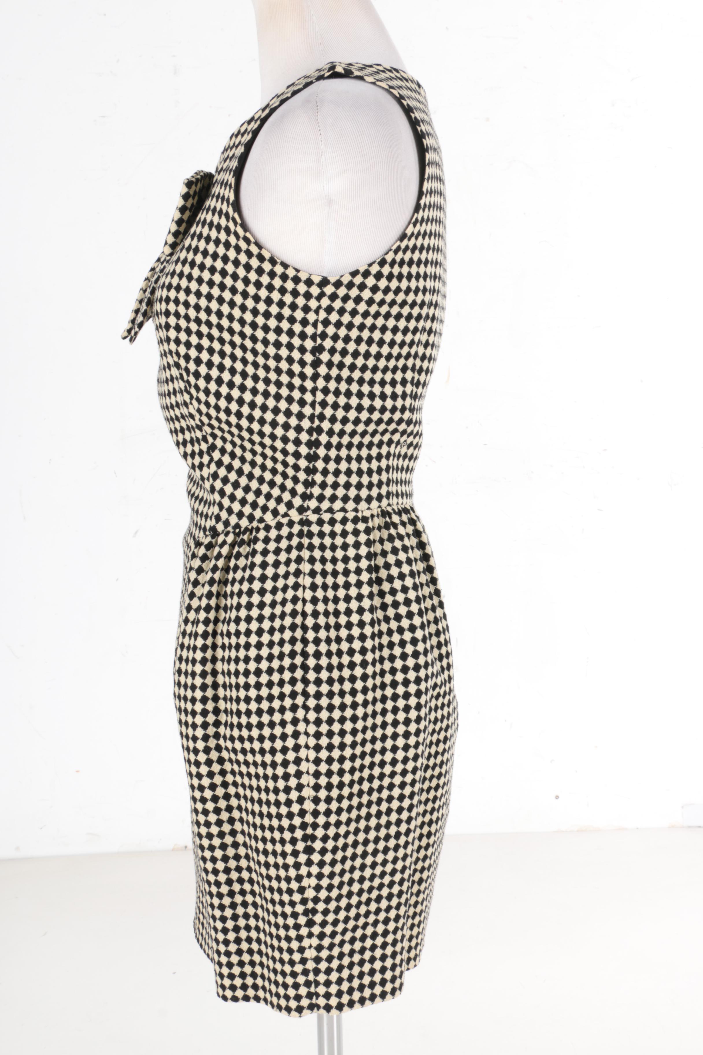 Moschino Couture Checkered Wool Sleeveless Dress