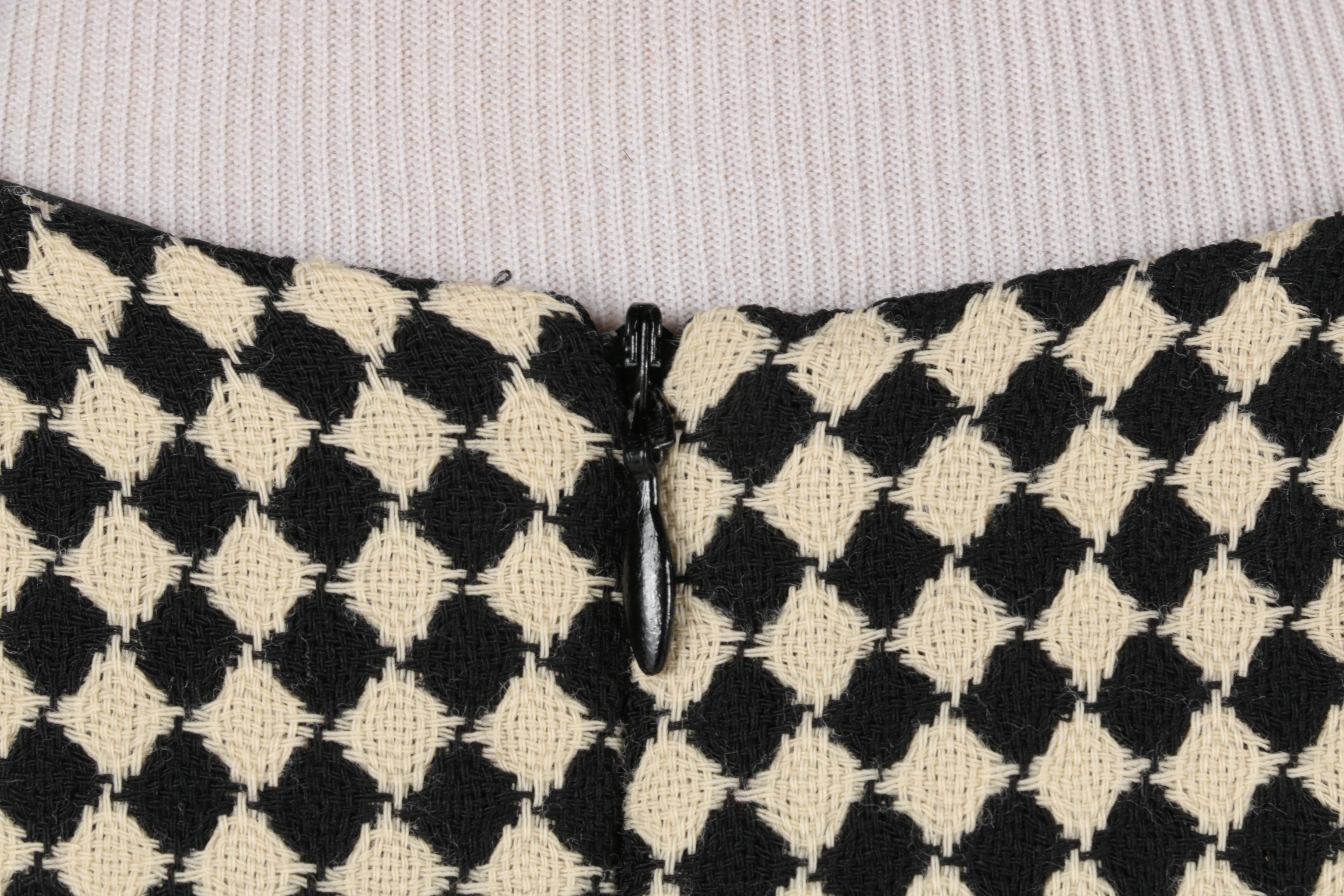 Moschino Couture Checkered Wool Sleeveless Dress