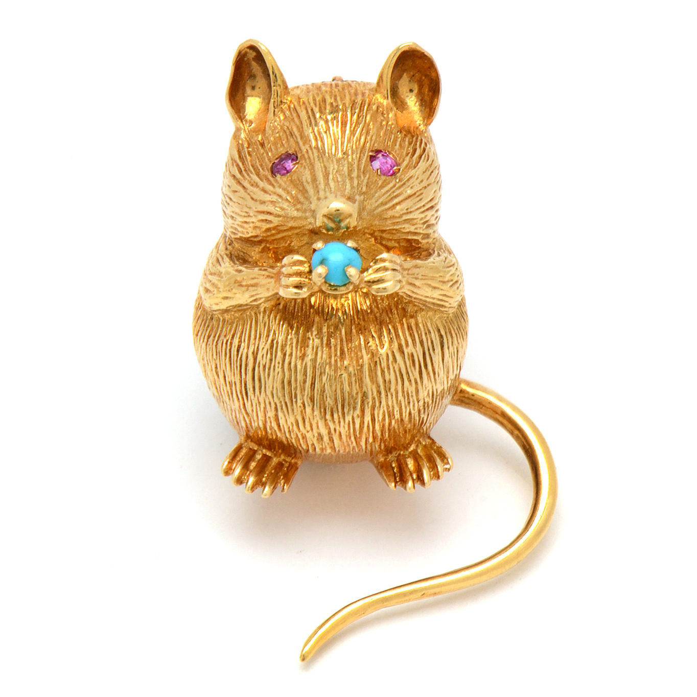 Tiffany & Co. 18K Yellow Gold Mouse Brooch