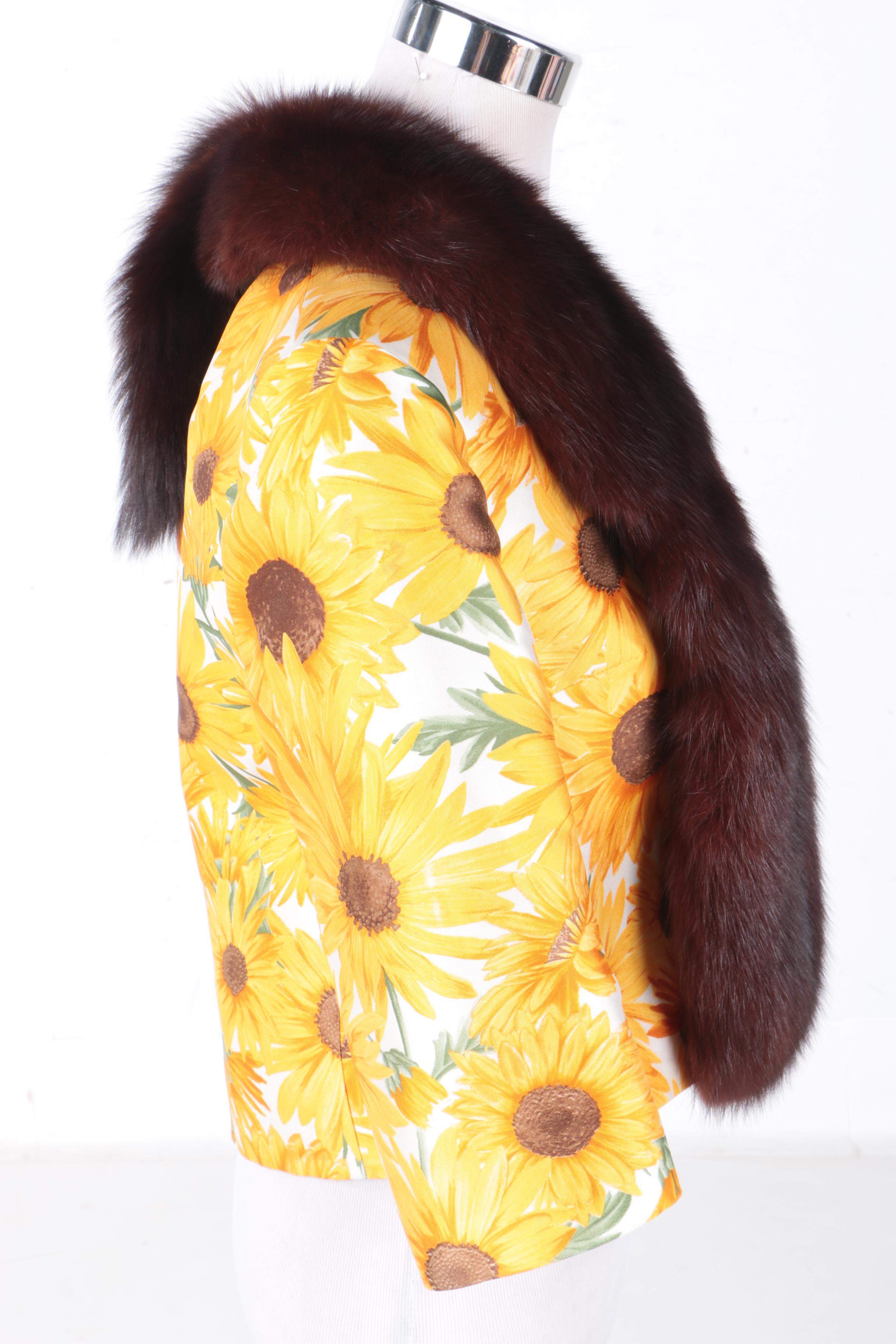 Dolce & Gabbana Sunflower Jacket with Matching Baguette