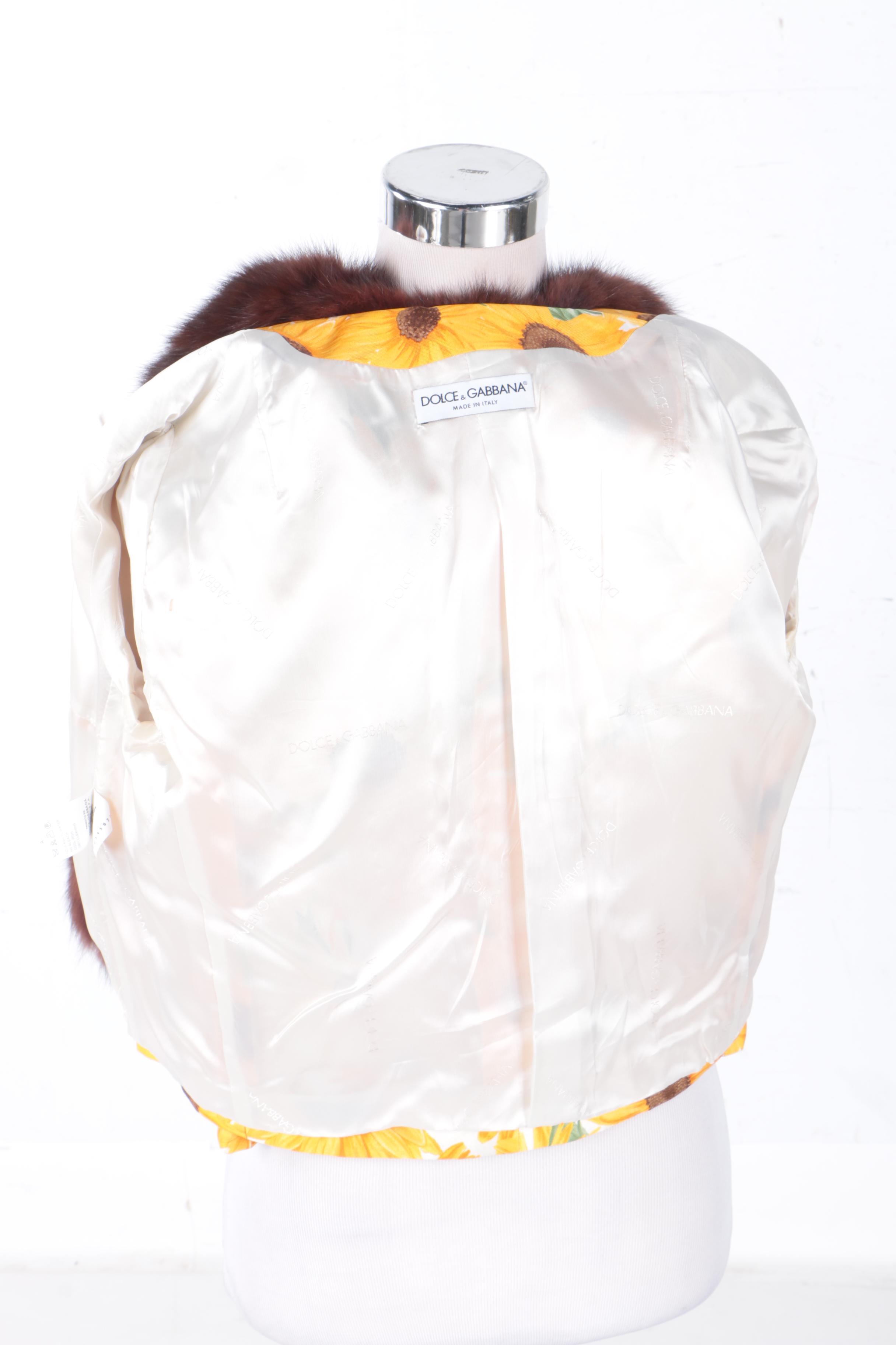 Dolce & Gabbana Sunflower Jacket with Matching Baguette