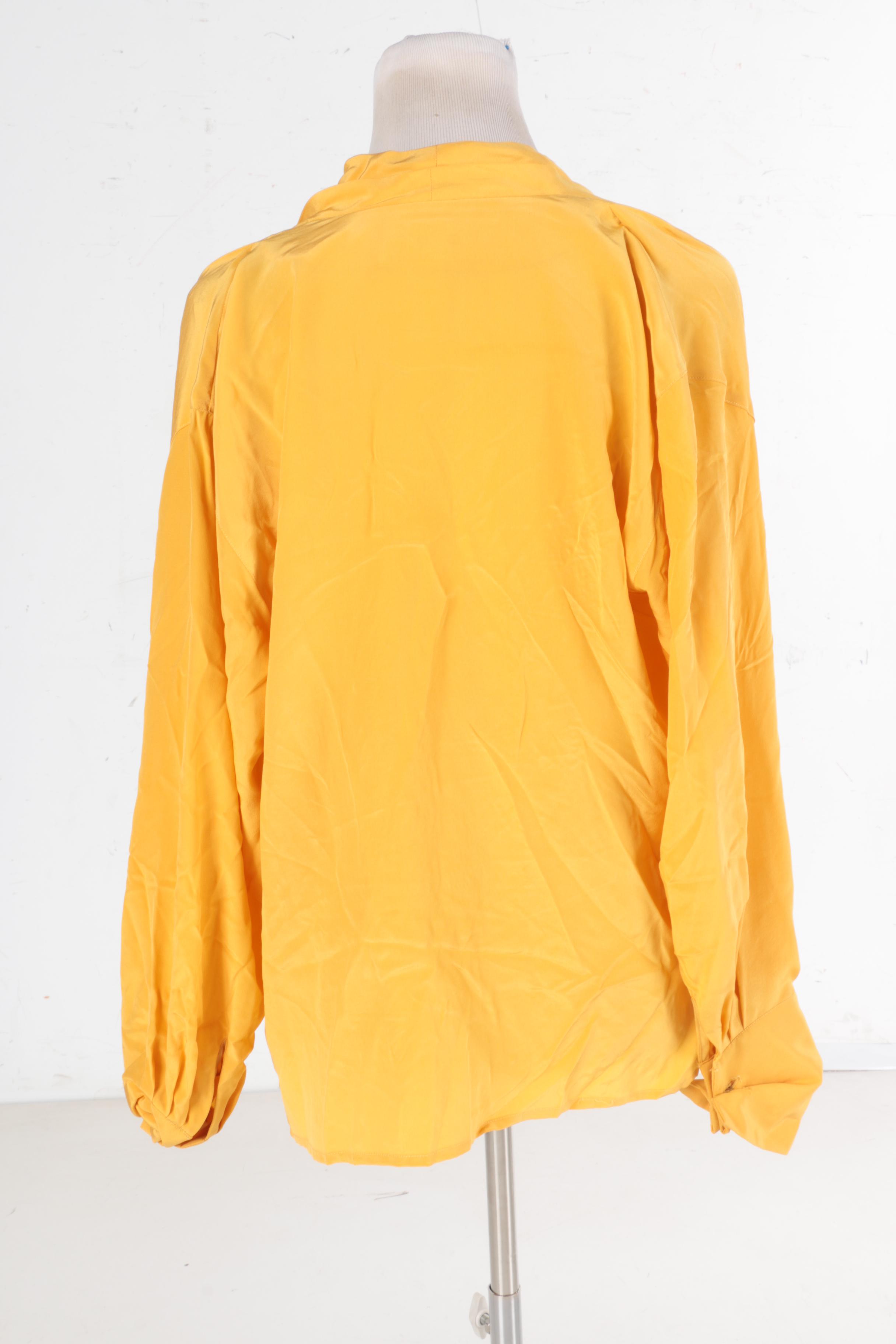 Christian Dior Double-Breasted Yellow Silk Blazer