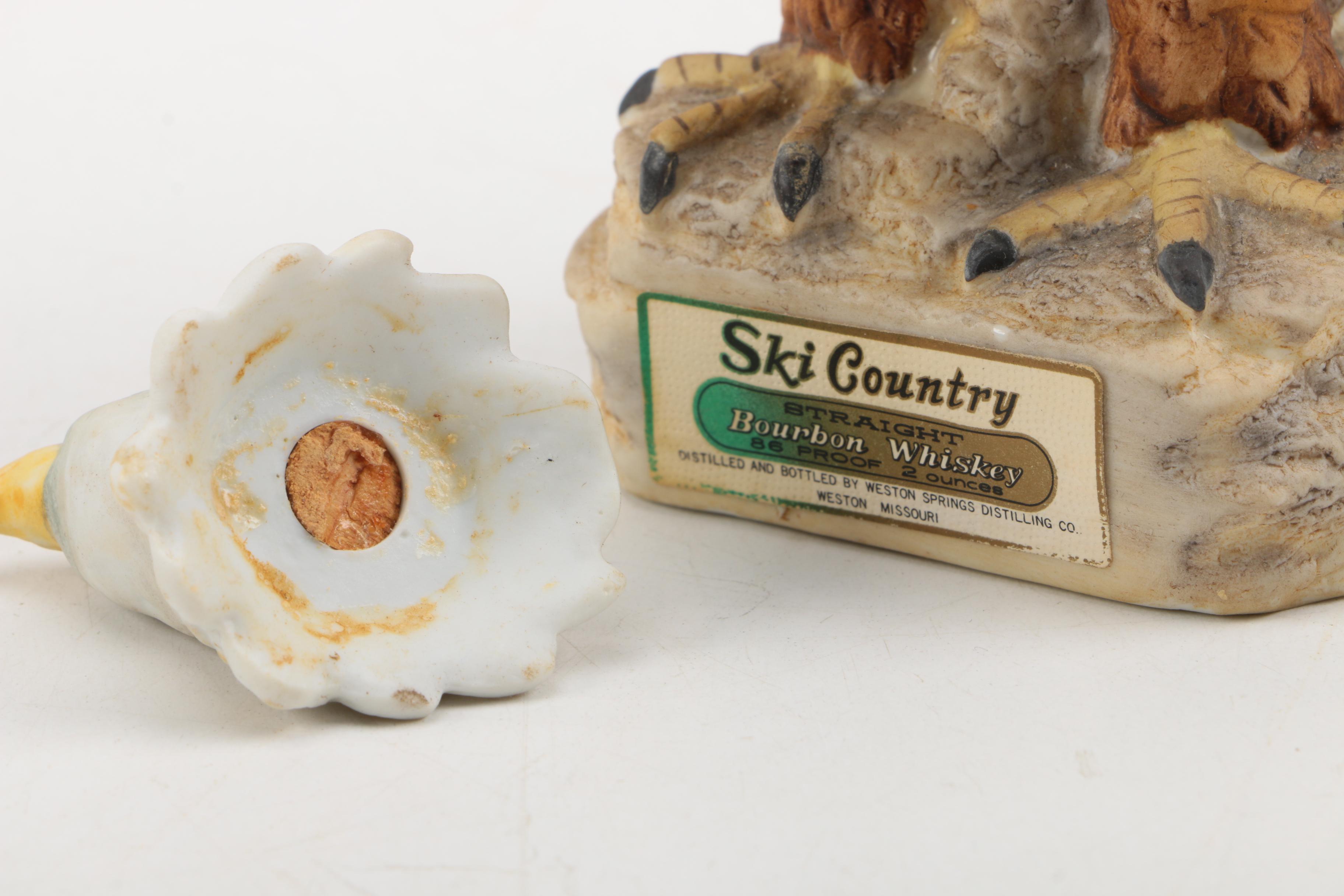 Ski Country Bourbon Whiskey Decanters with Limited Edition "Badger Mini"