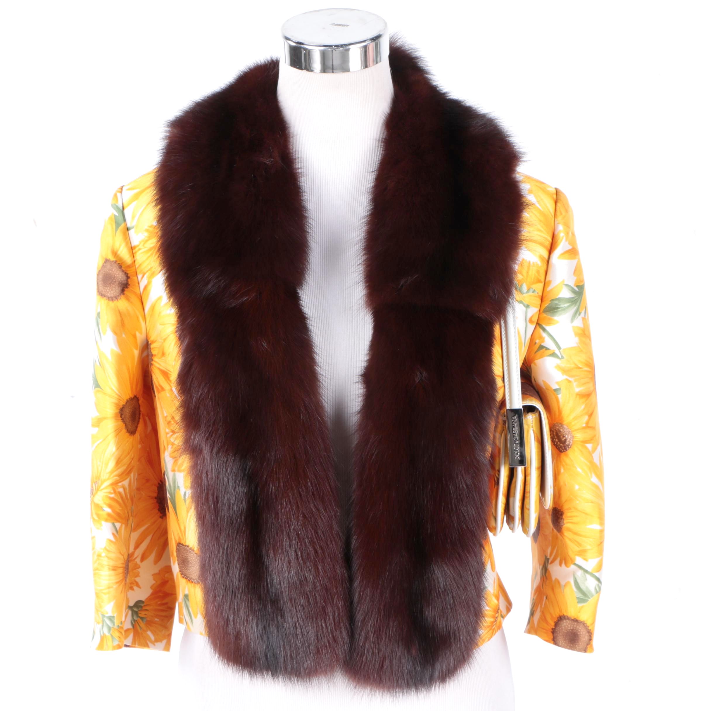 Dolce & Gabbana Sunflower Jacket with Matching Baguette