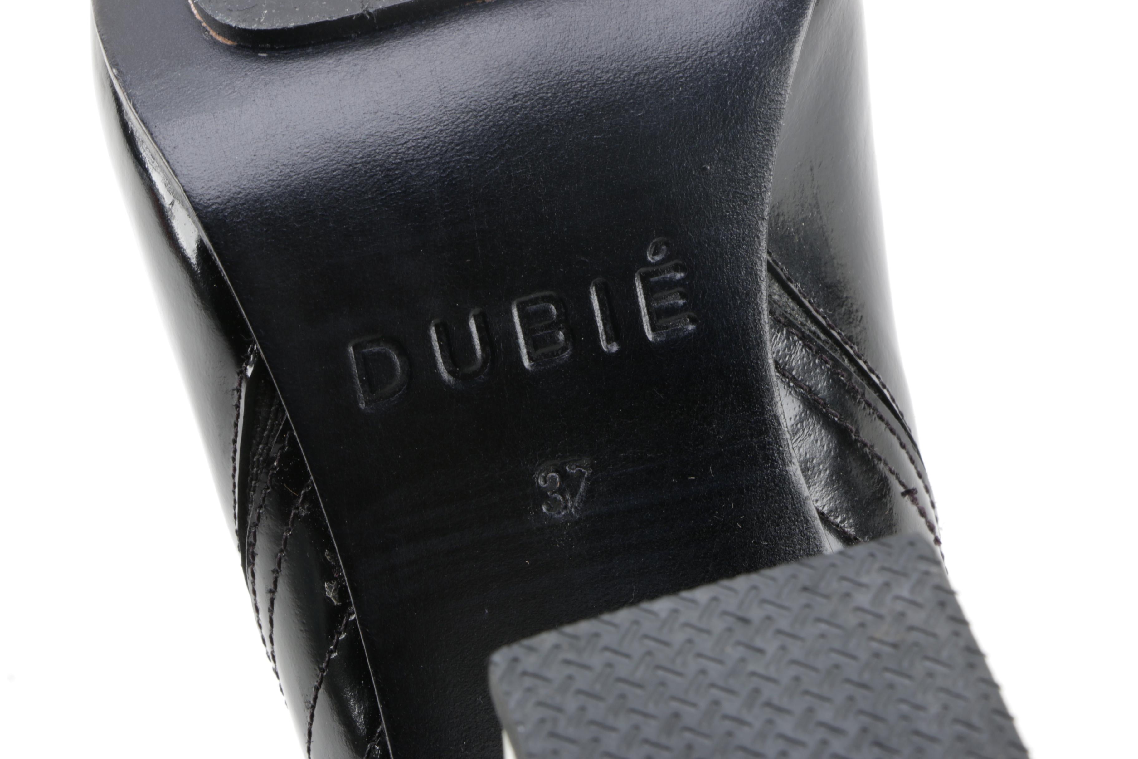 Dubié Black and White Leather Ankle Boots